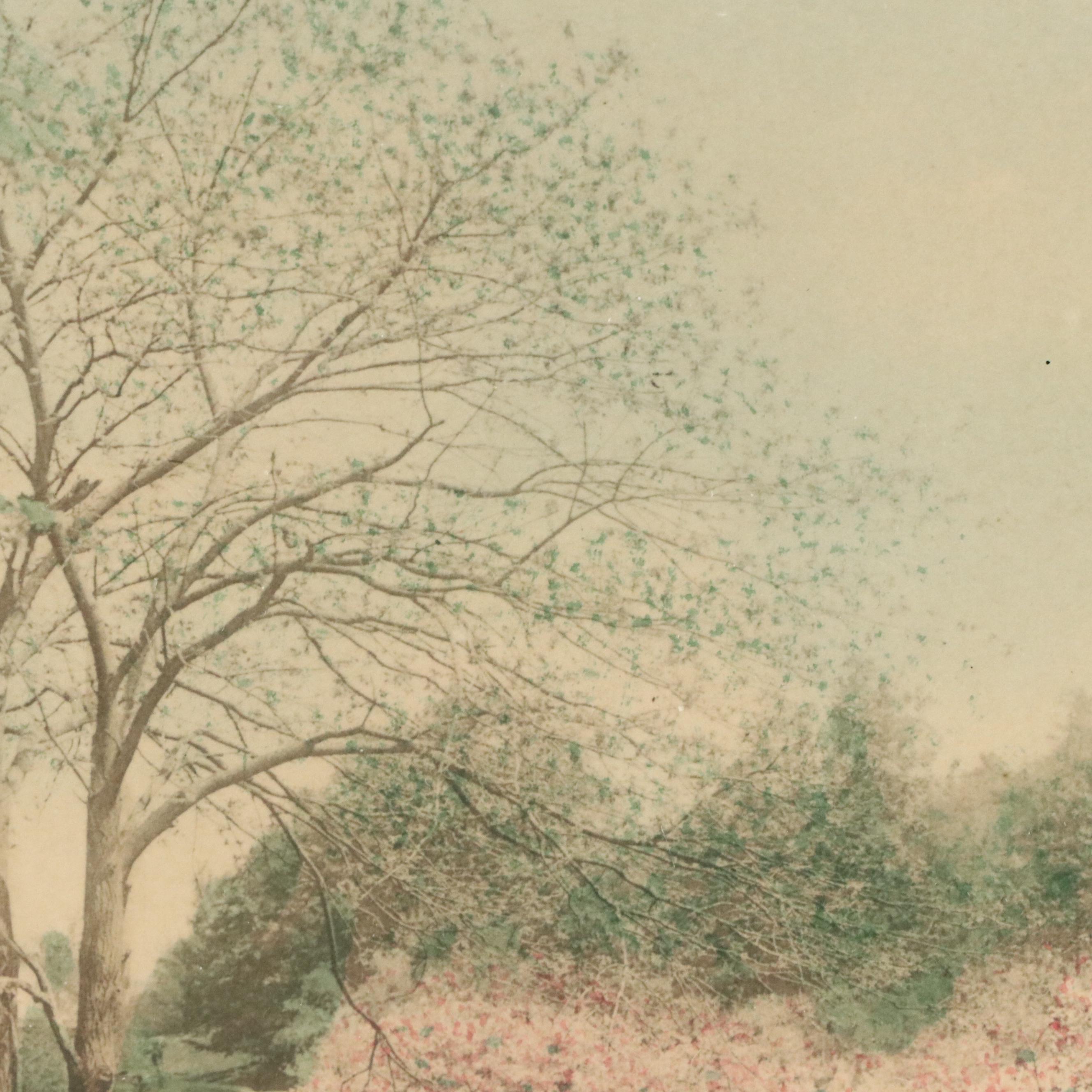 Wallace Nutting Hand-Tinted Platinum Photograph "Decked as a Bride"