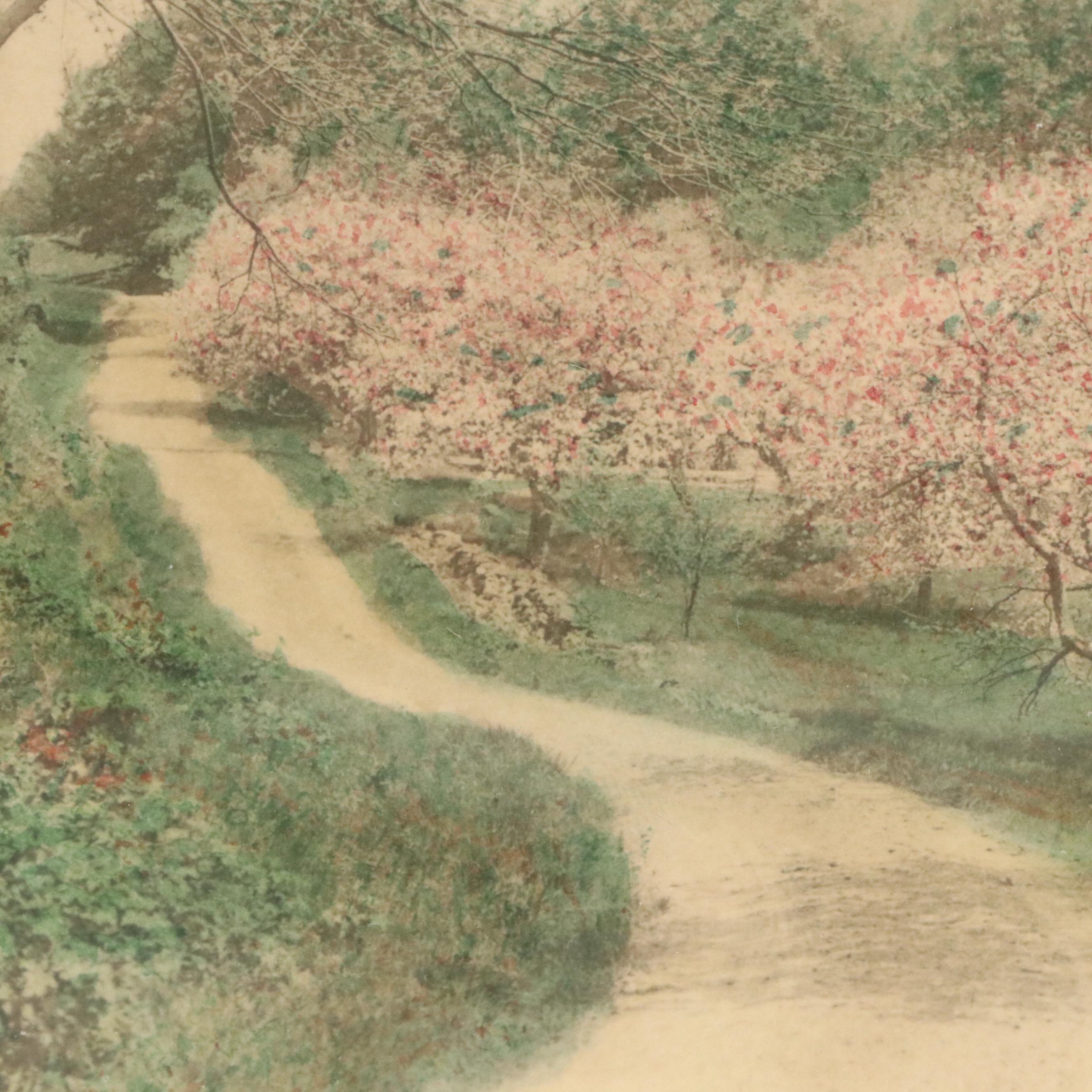 Wallace Nutting Hand-Tinted Platinum Photograph "Decked as a Bride"