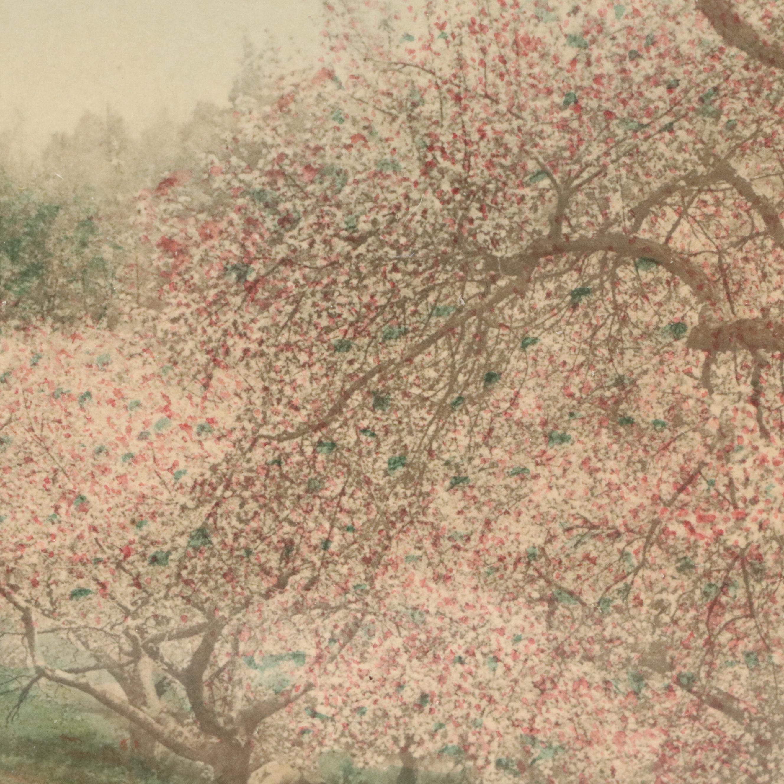 Wallace Nutting Hand-Tinted Platinum Photograph "Decked as a Bride"