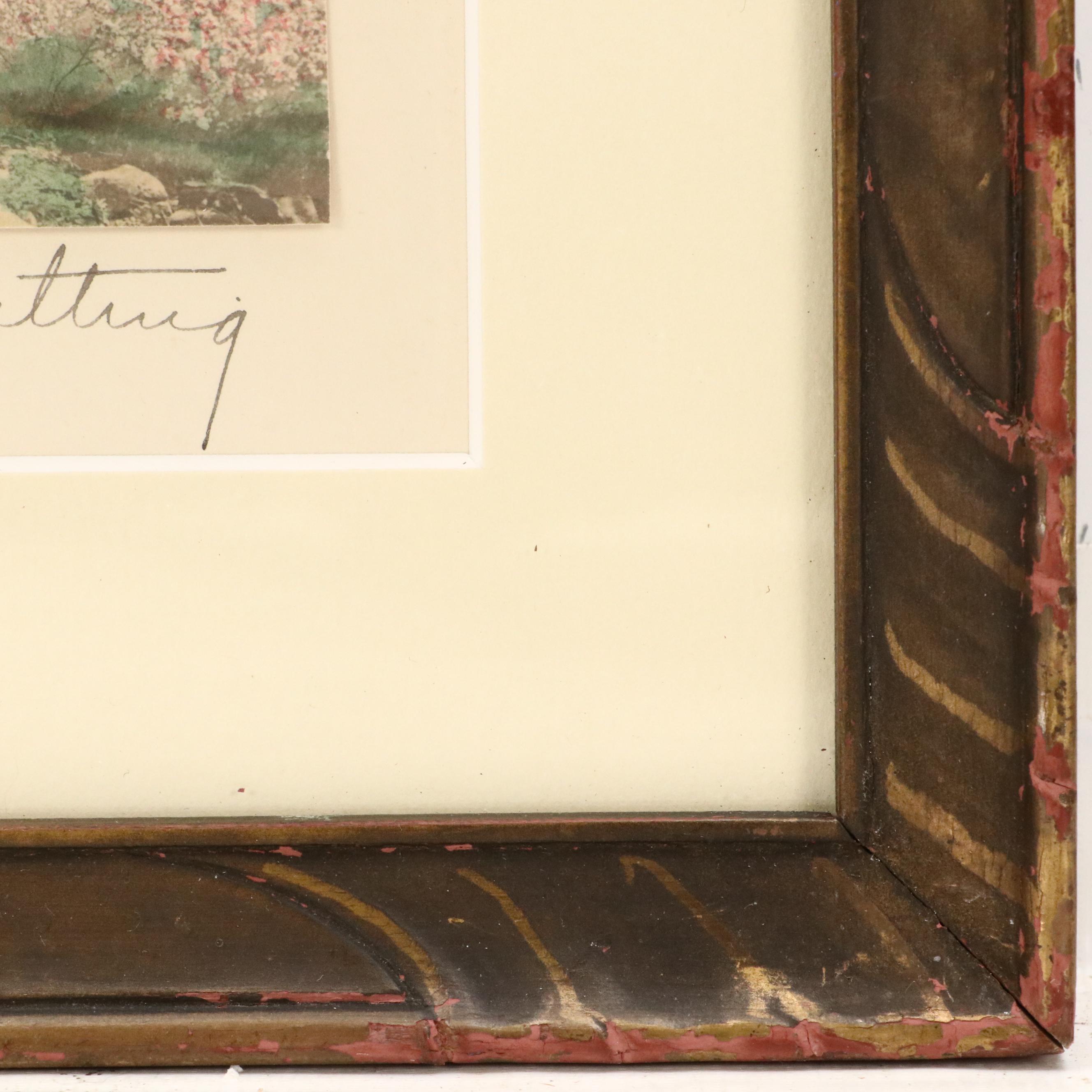 Wallace Nutting Hand-Tinted Platinum Photograph "Decked as a Bride"