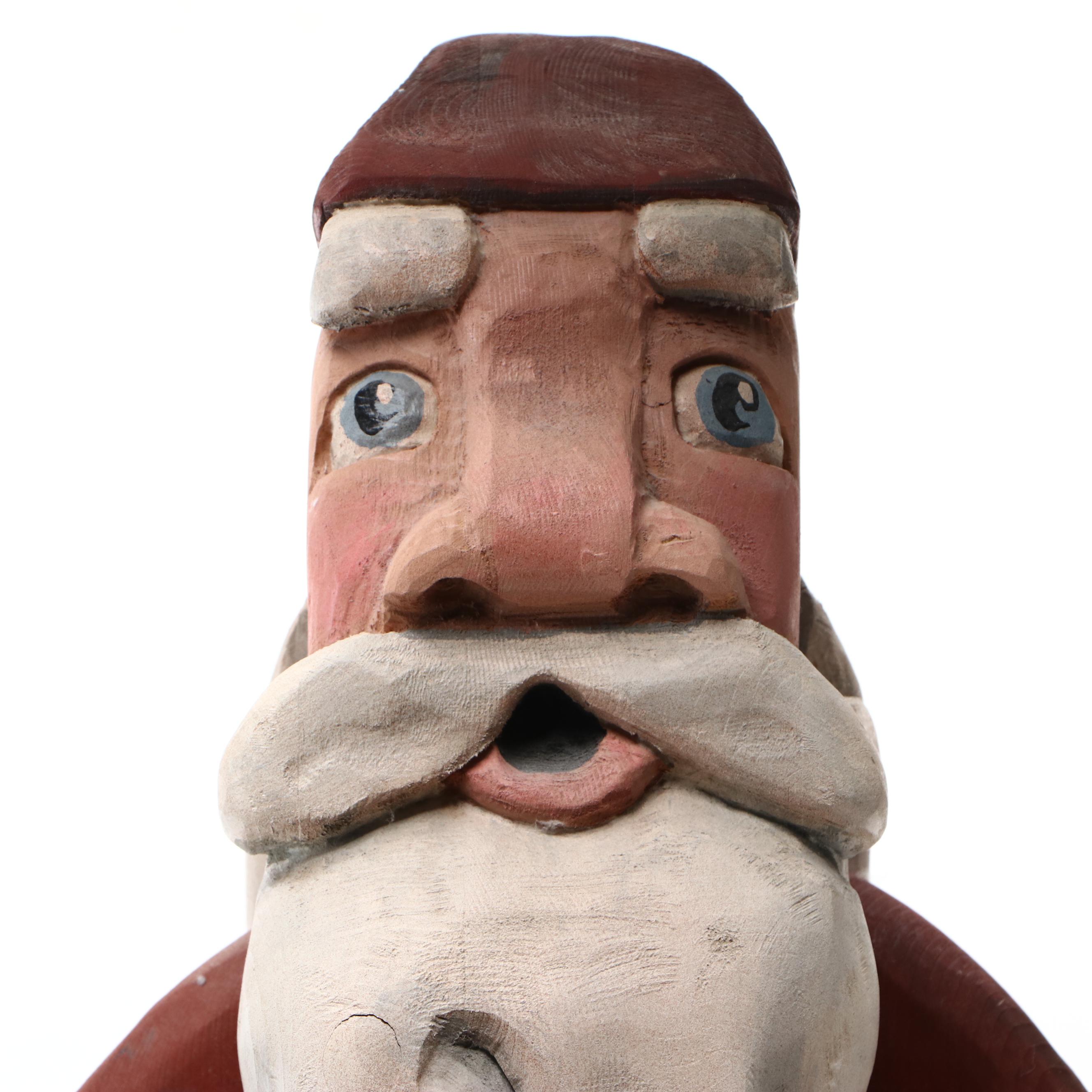 Scandinavian Folk Art Carved Wood Santa Claus