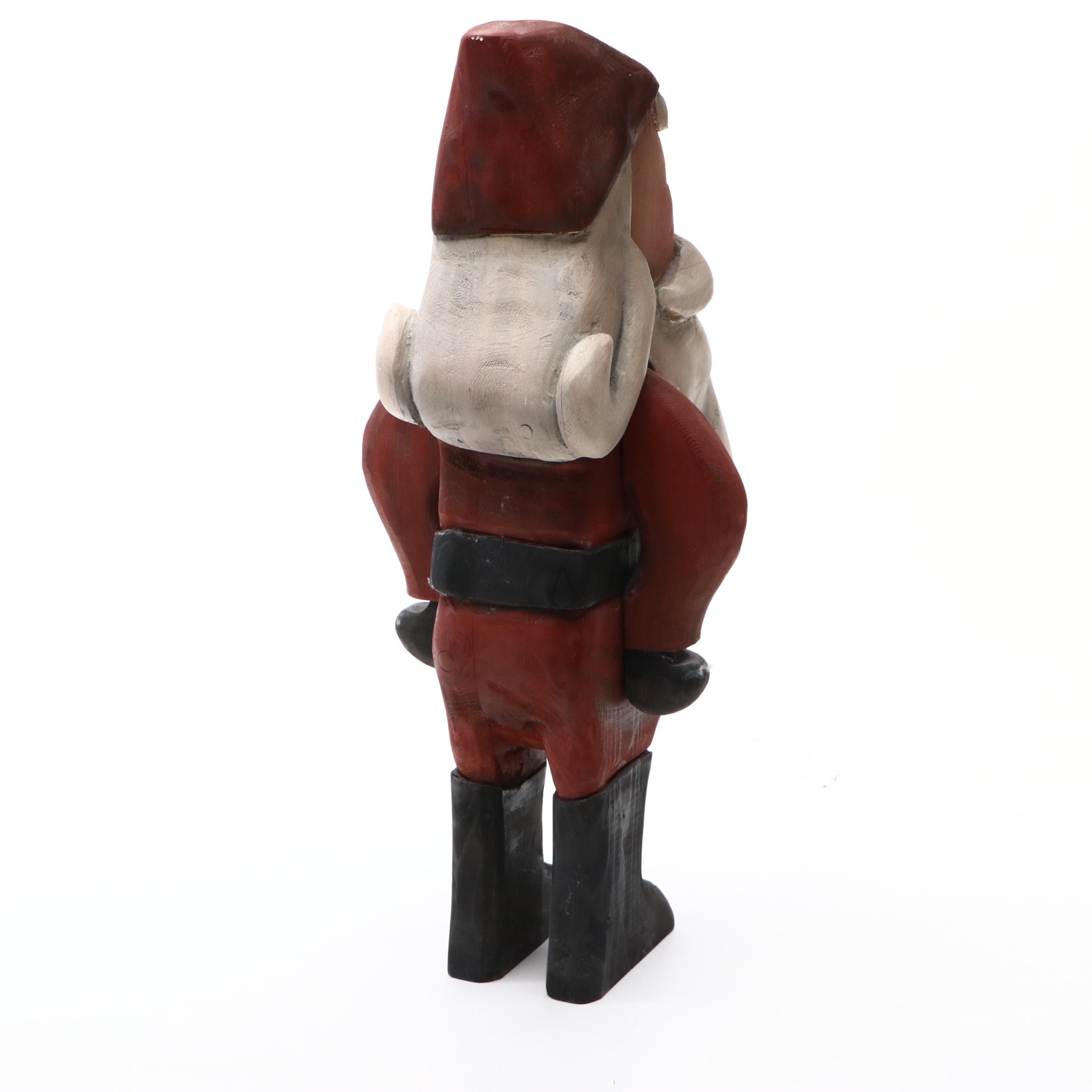 Scandinavian Folk Art Carved Wood Santa Claus
