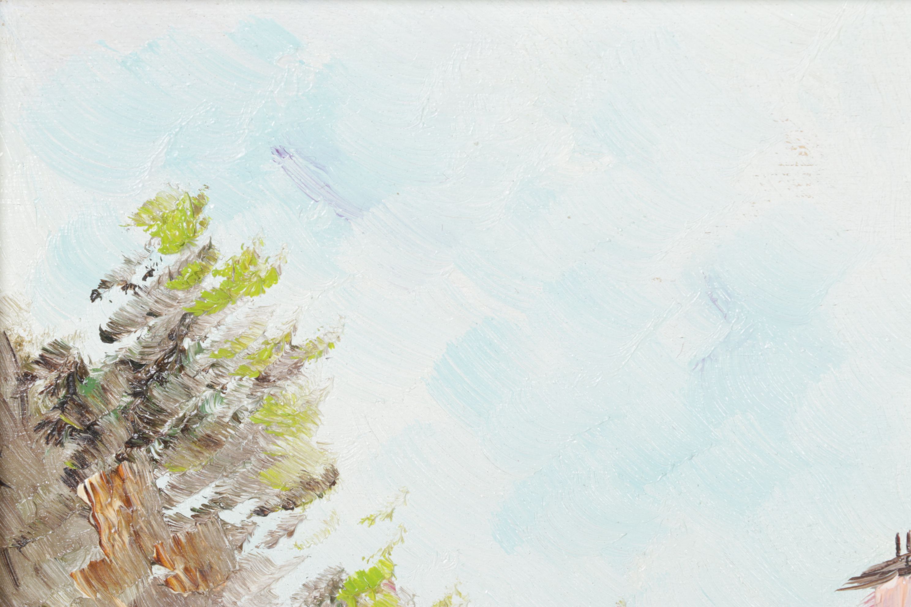 Giuseppe Salvati Impressionist Landscape Oil Painting of Secluded Cove