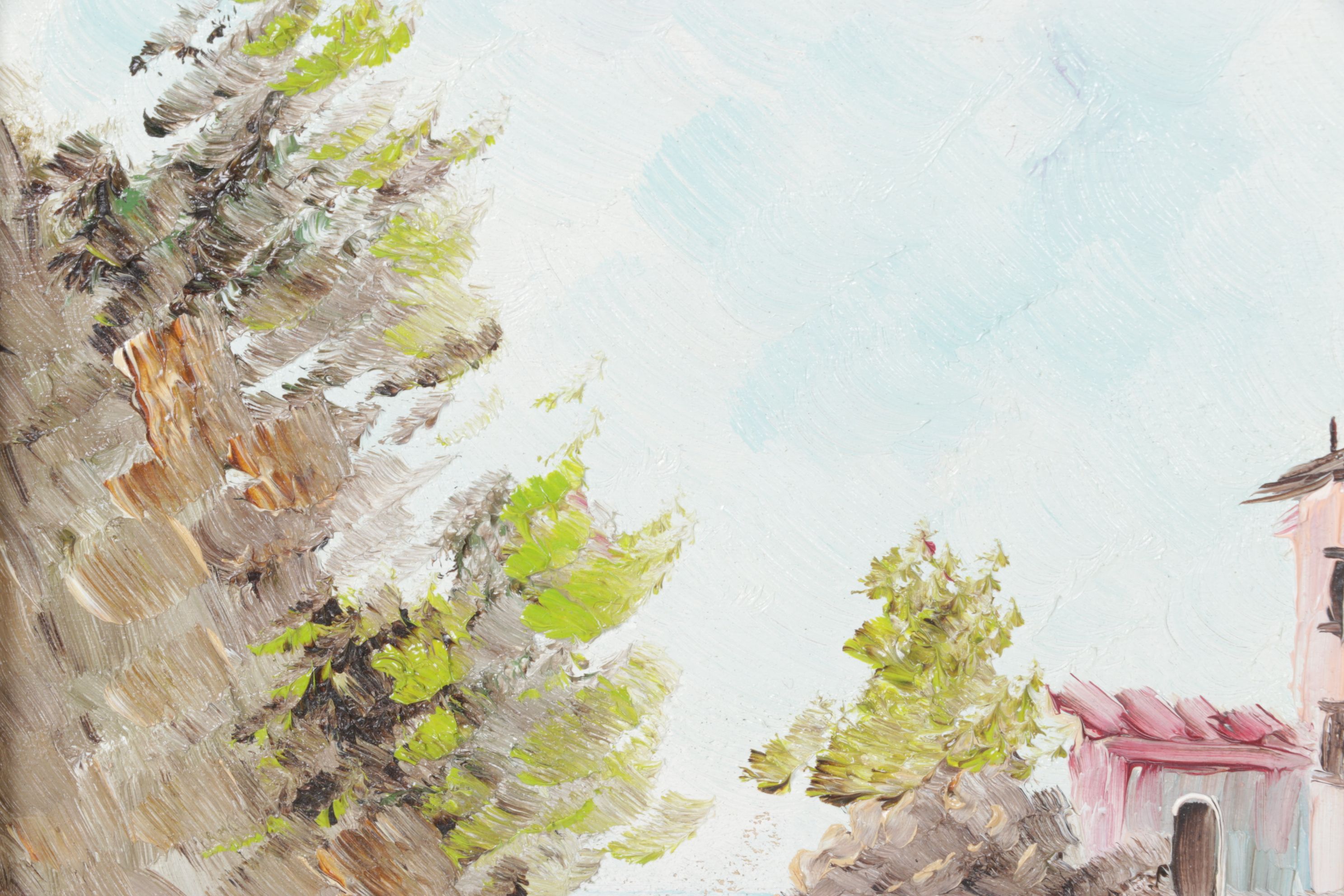 Giuseppe Salvati Impressionist Landscape Oil Painting of Secluded Cove