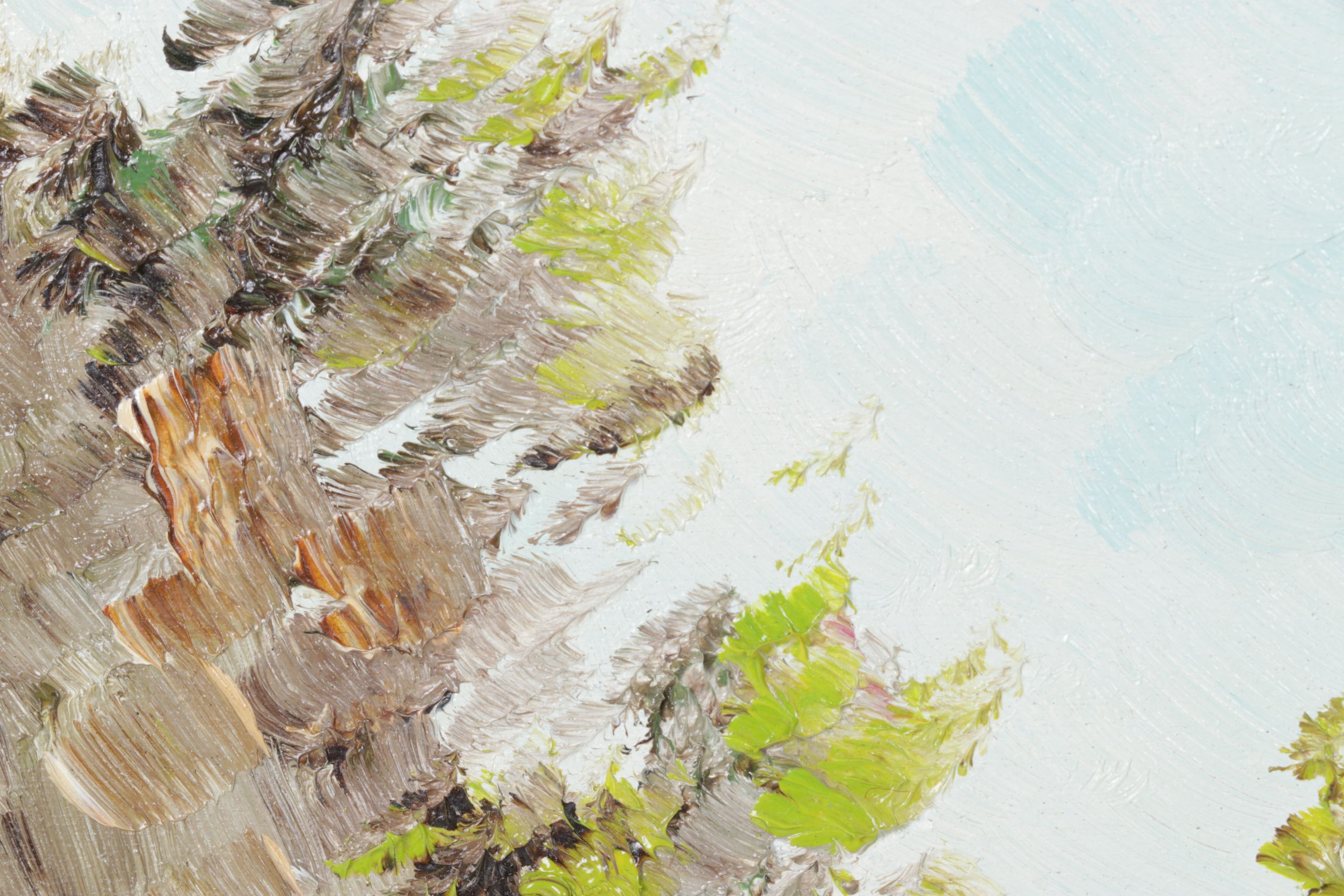 Giuseppe Salvati Impressionist Landscape Oil Painting of Secluded Cove