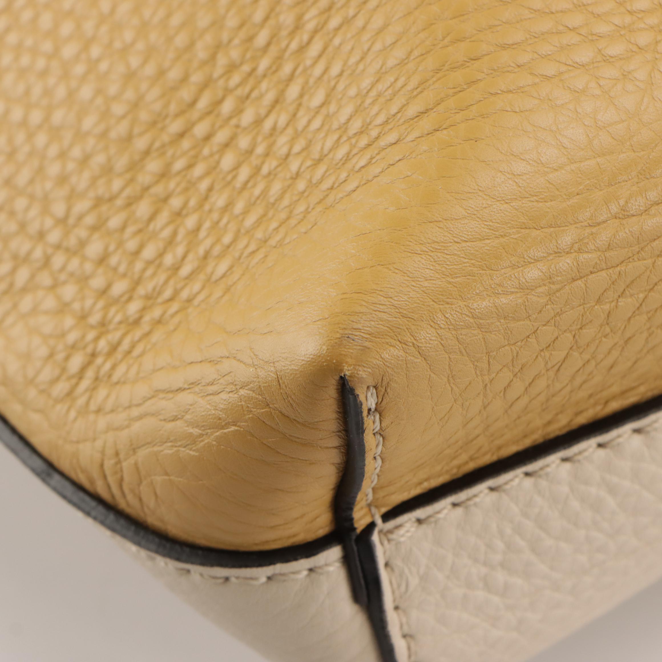 Burberry Large Clutch in Limestone/Cornflower Yellow Calfskin Leather, With Tags
