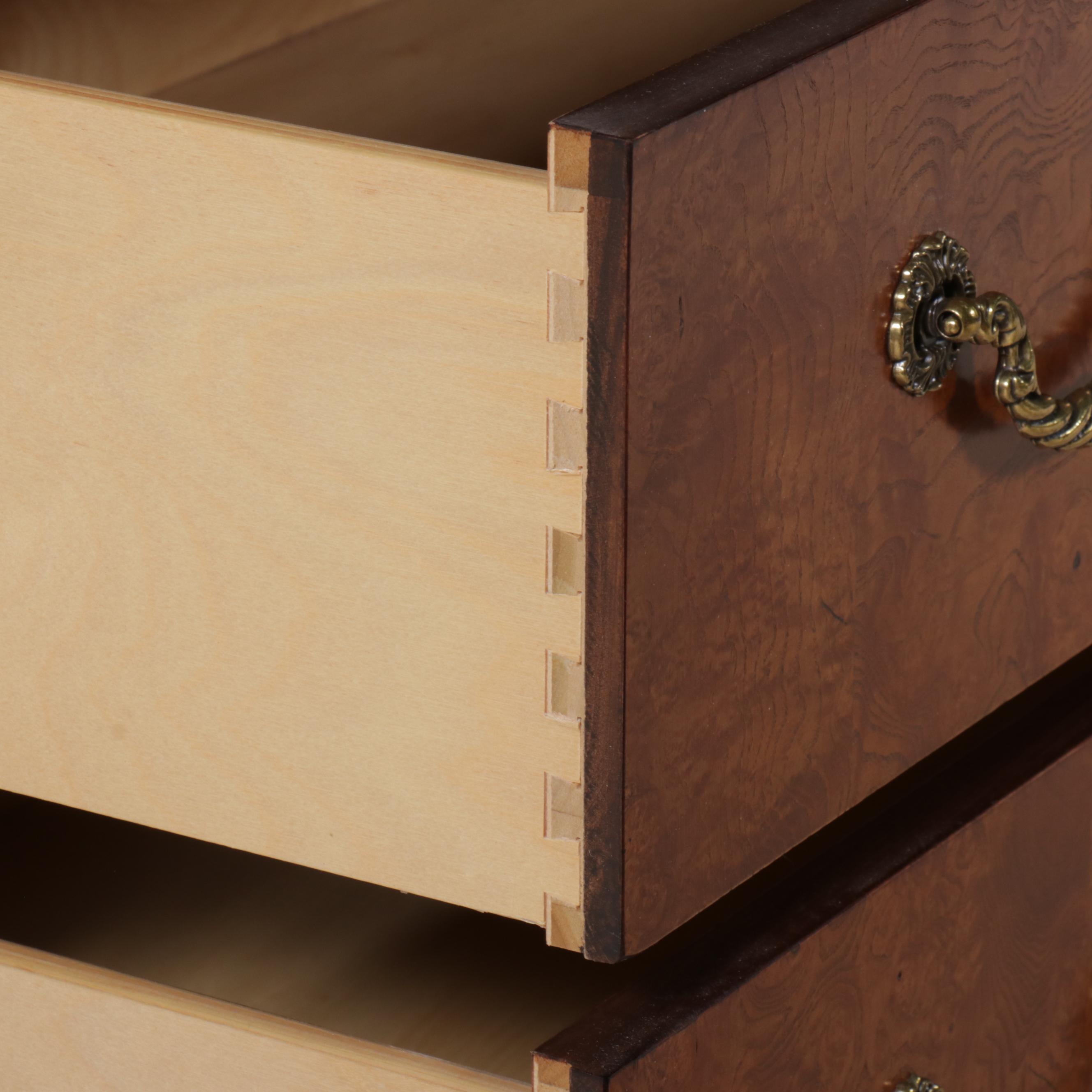 Thomasville Three-Drawer Walnut Commode with Black Marble Top