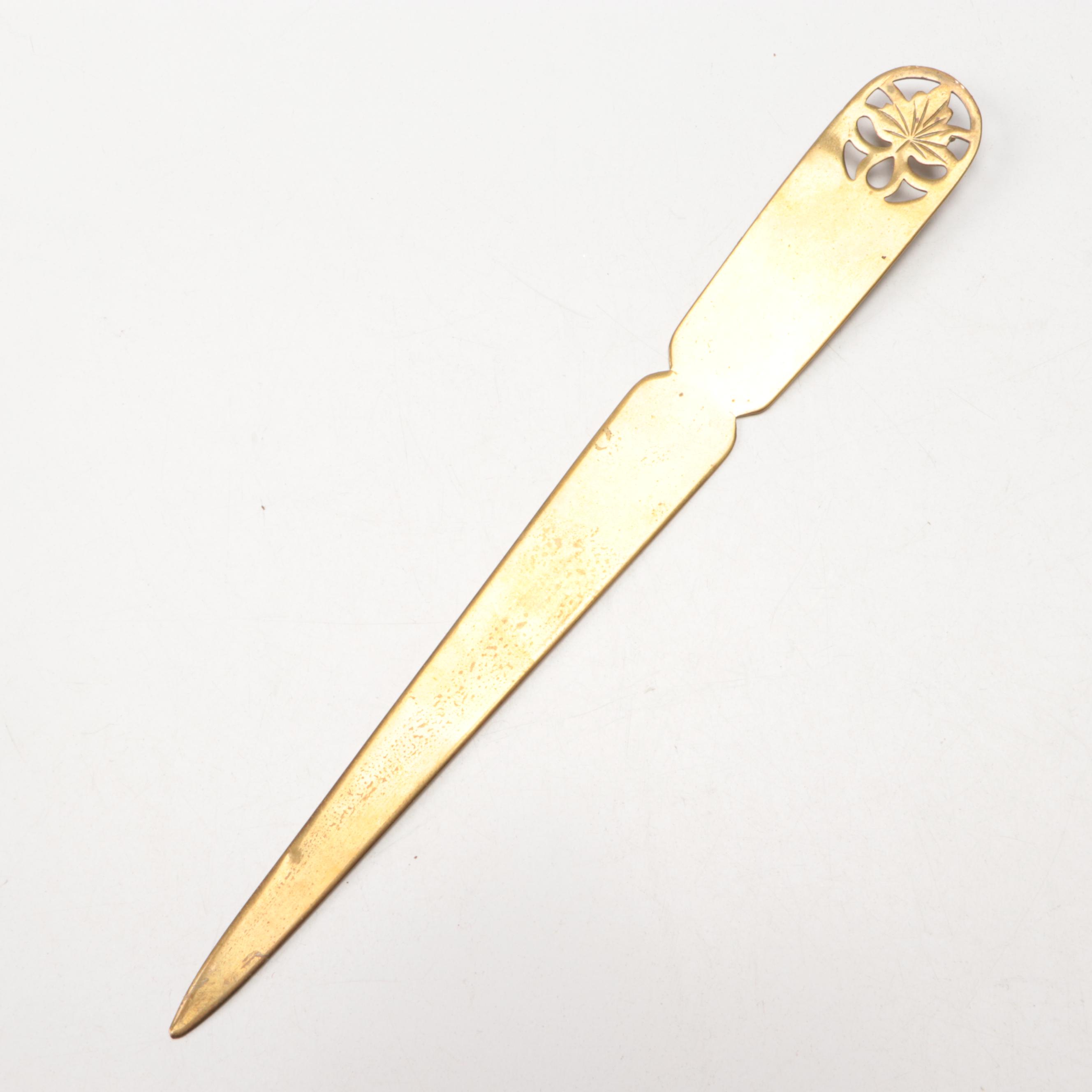 Farberware Art Deco Style Brass Desk Set with Antique "Harper's Weekly" & Décor