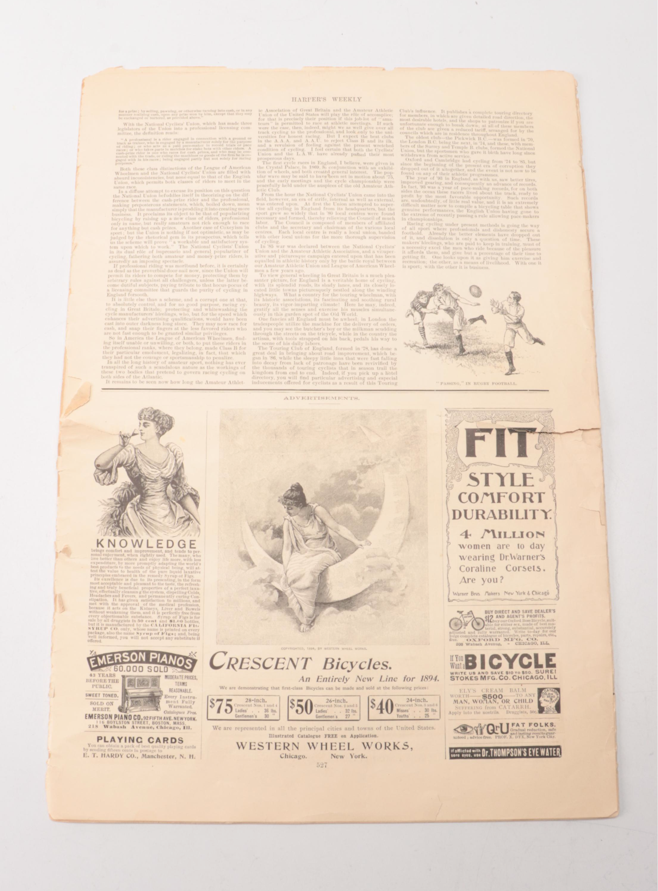 Farberware Art Deco Style Brass Desk Set with Antique "Harper's Weekly" & Décor