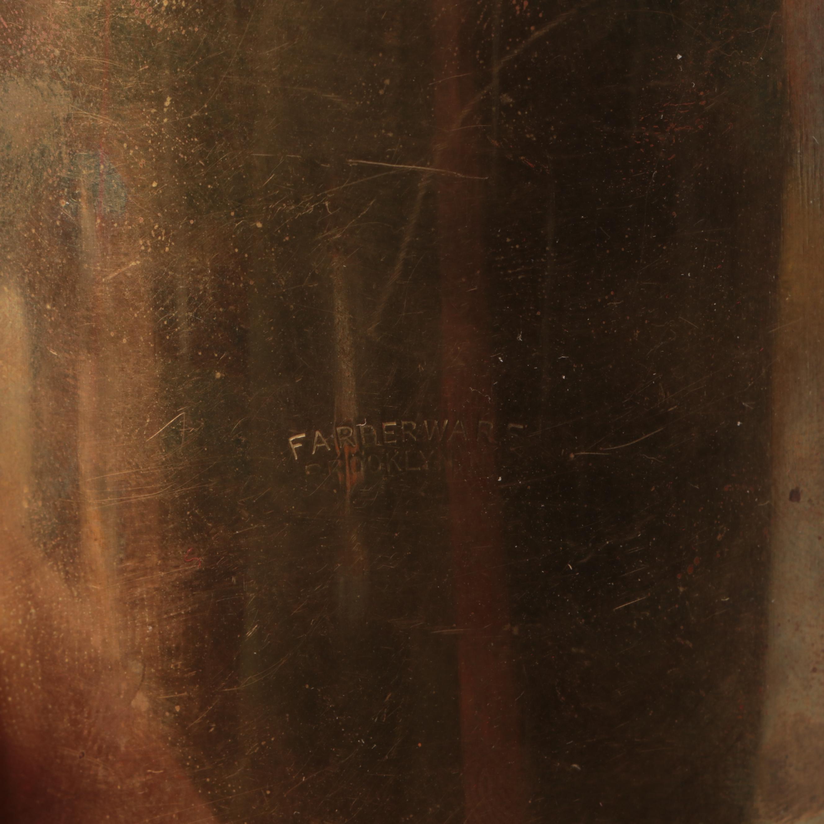 Farberware Art Deco Style Brass Desk Set with Antique "Harper's Weekly" & Décor