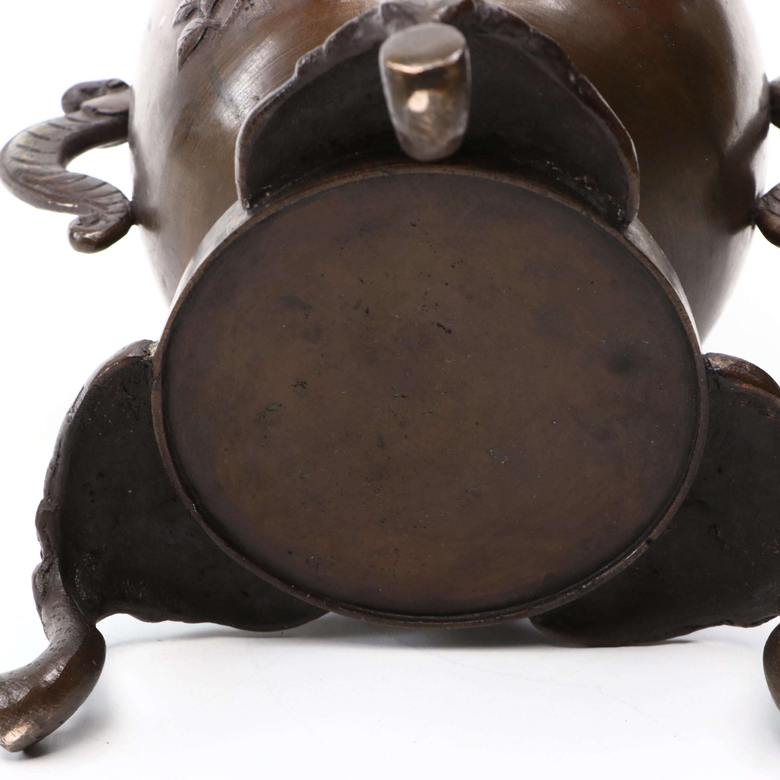 Japanese Patinated Brass Usubata Vase