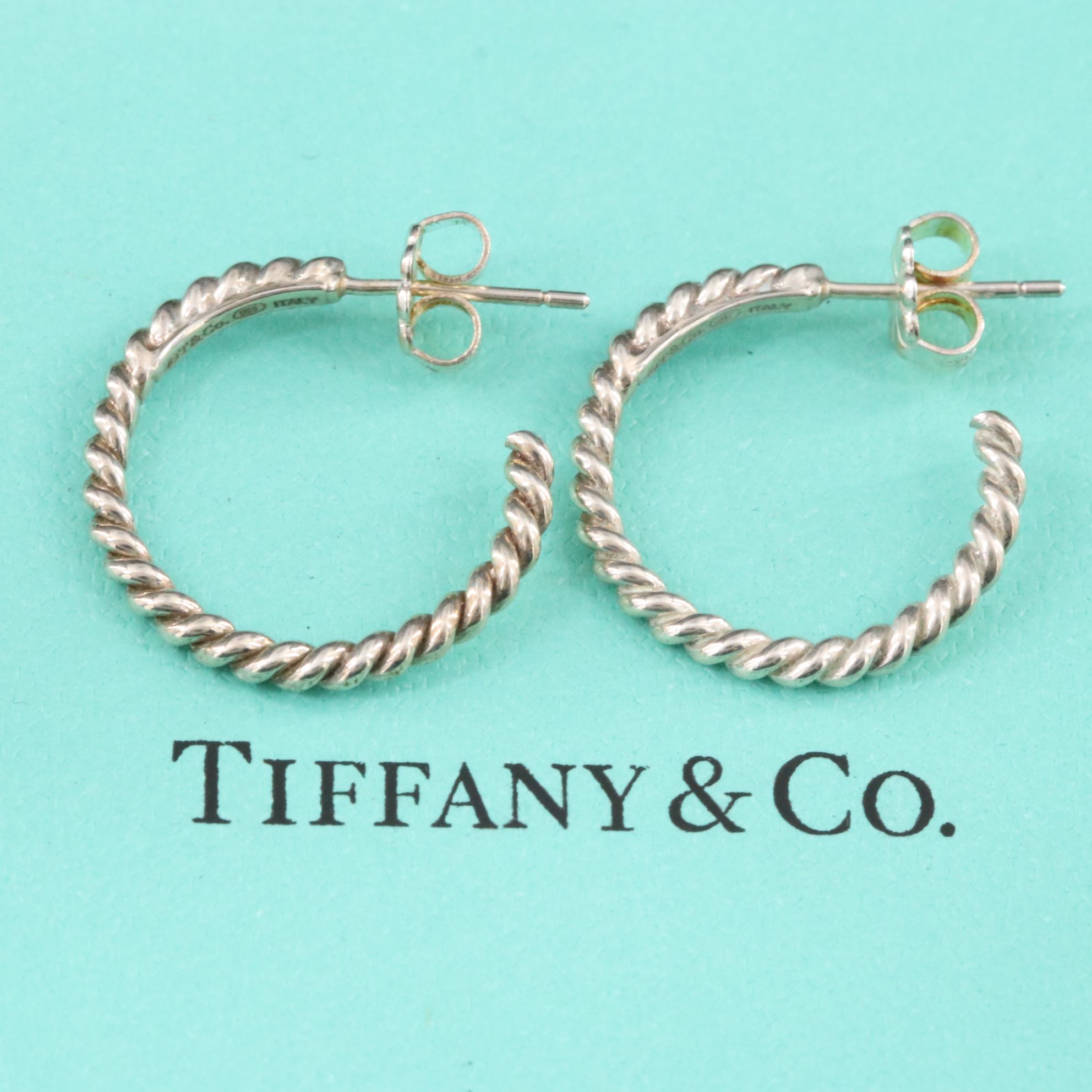 Tiffany & Co. Sterling Twisted Hoop Earrings