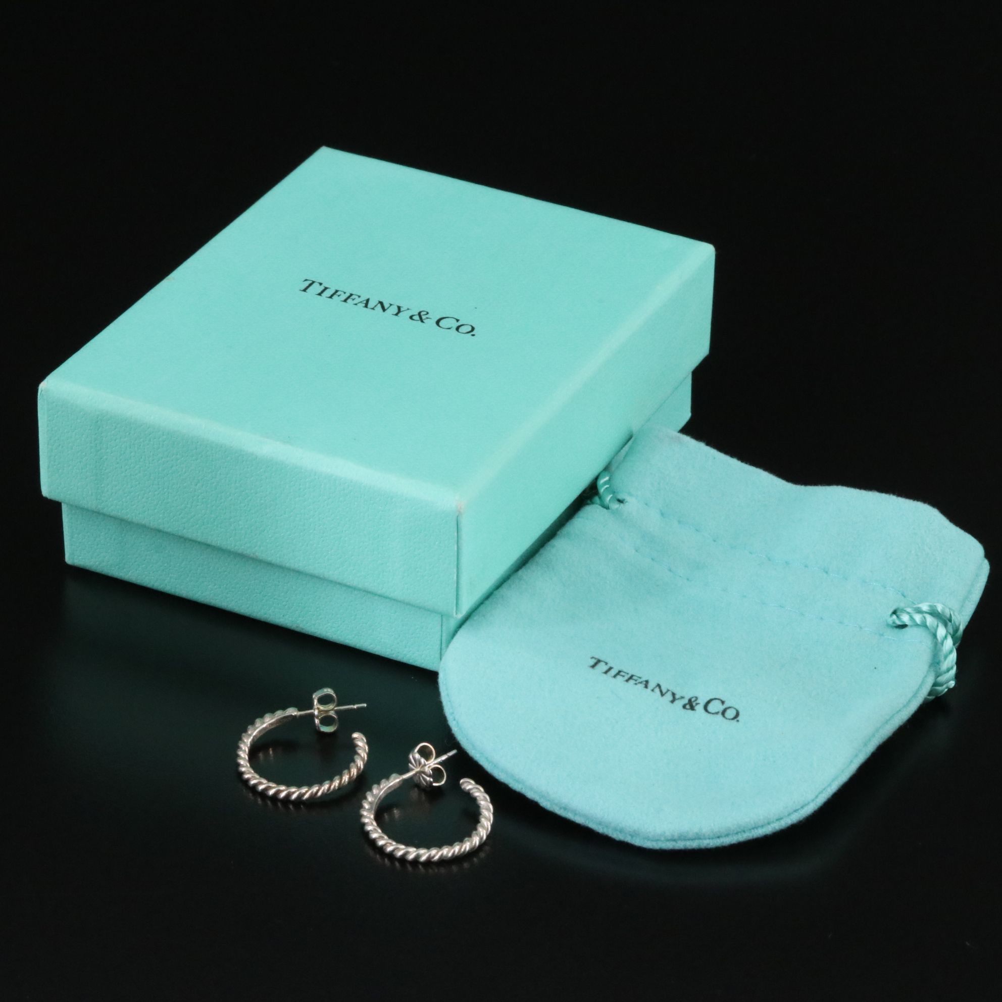 Tiffany & Co. Sterling Twisted Hoop Earrings