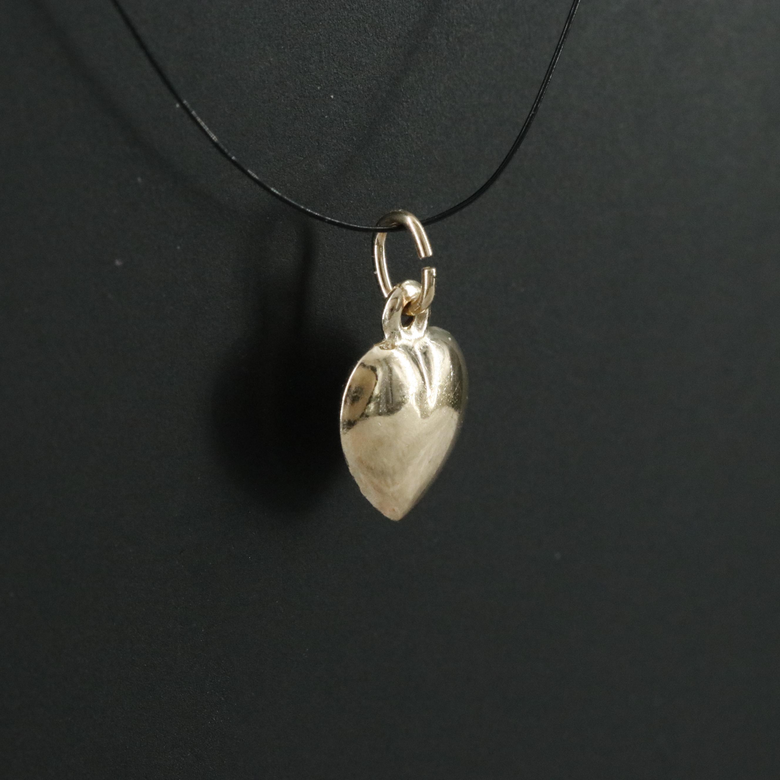 14K Heart Charm Pendant