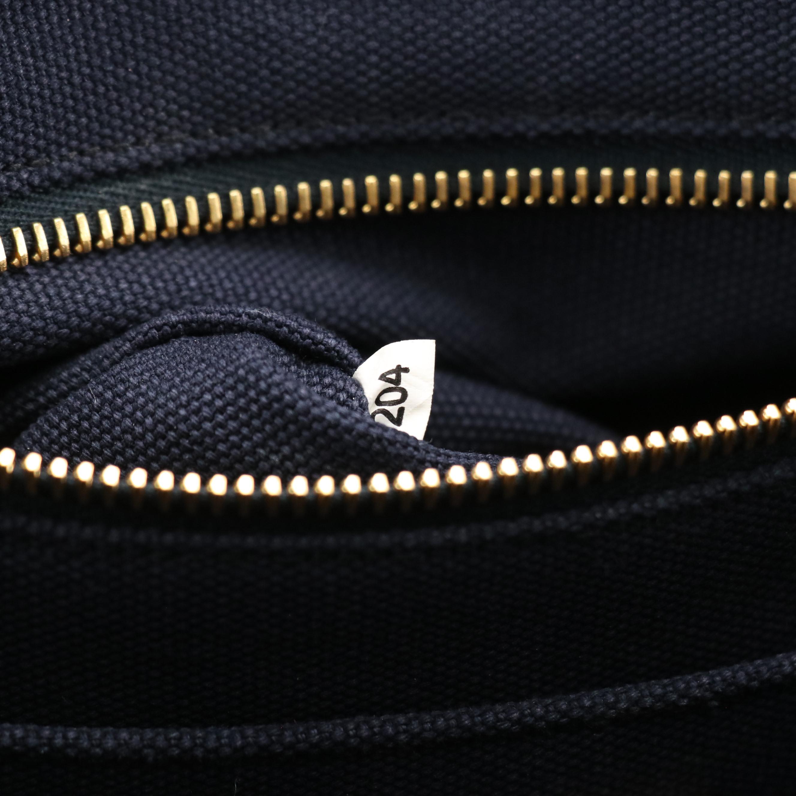 Prada Large Canapa Two-Way Tote in Navy Blue Canvas