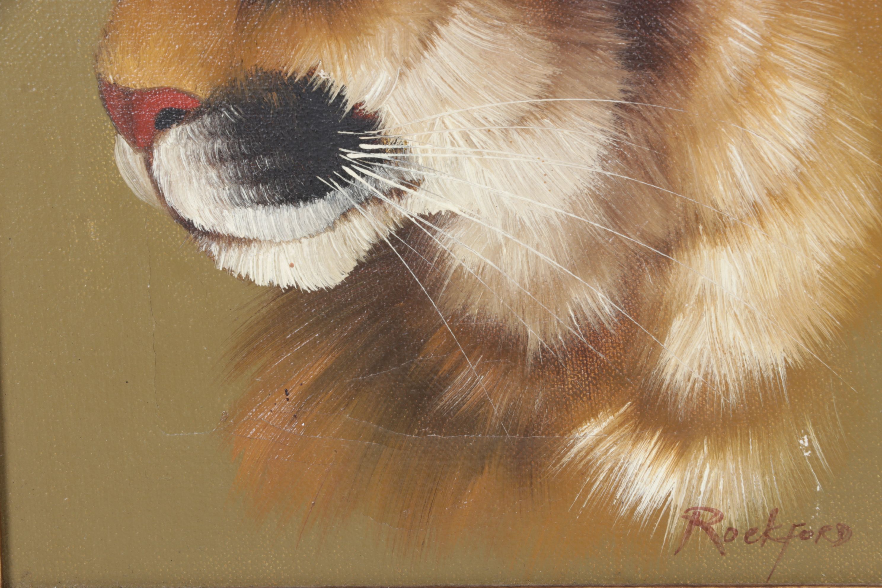 Rockford Profile Portrait Oil Painting of Mountain Lion, 1981