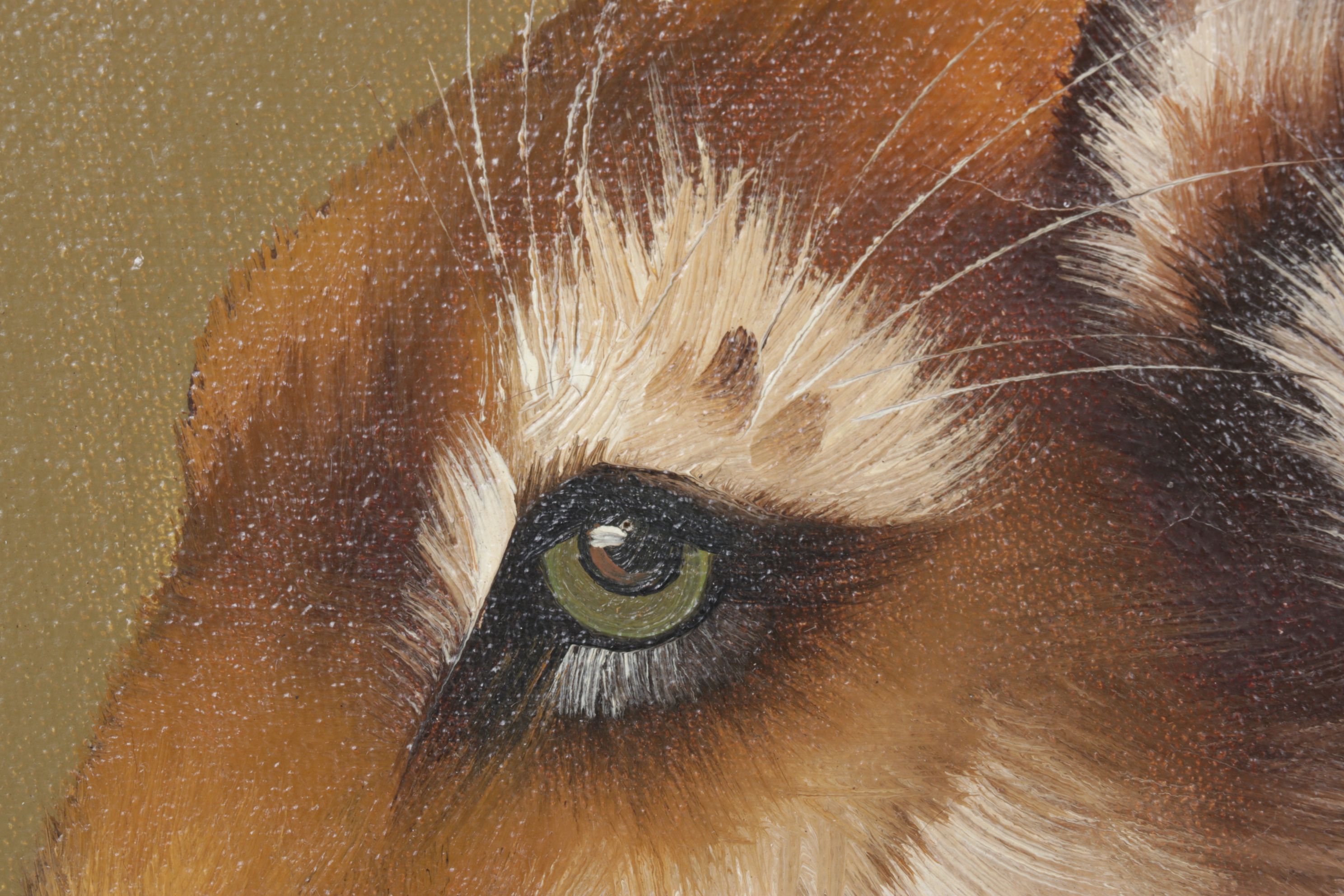 Rockford Profile Portrait Oil Painting of Mountain Lion, 1981