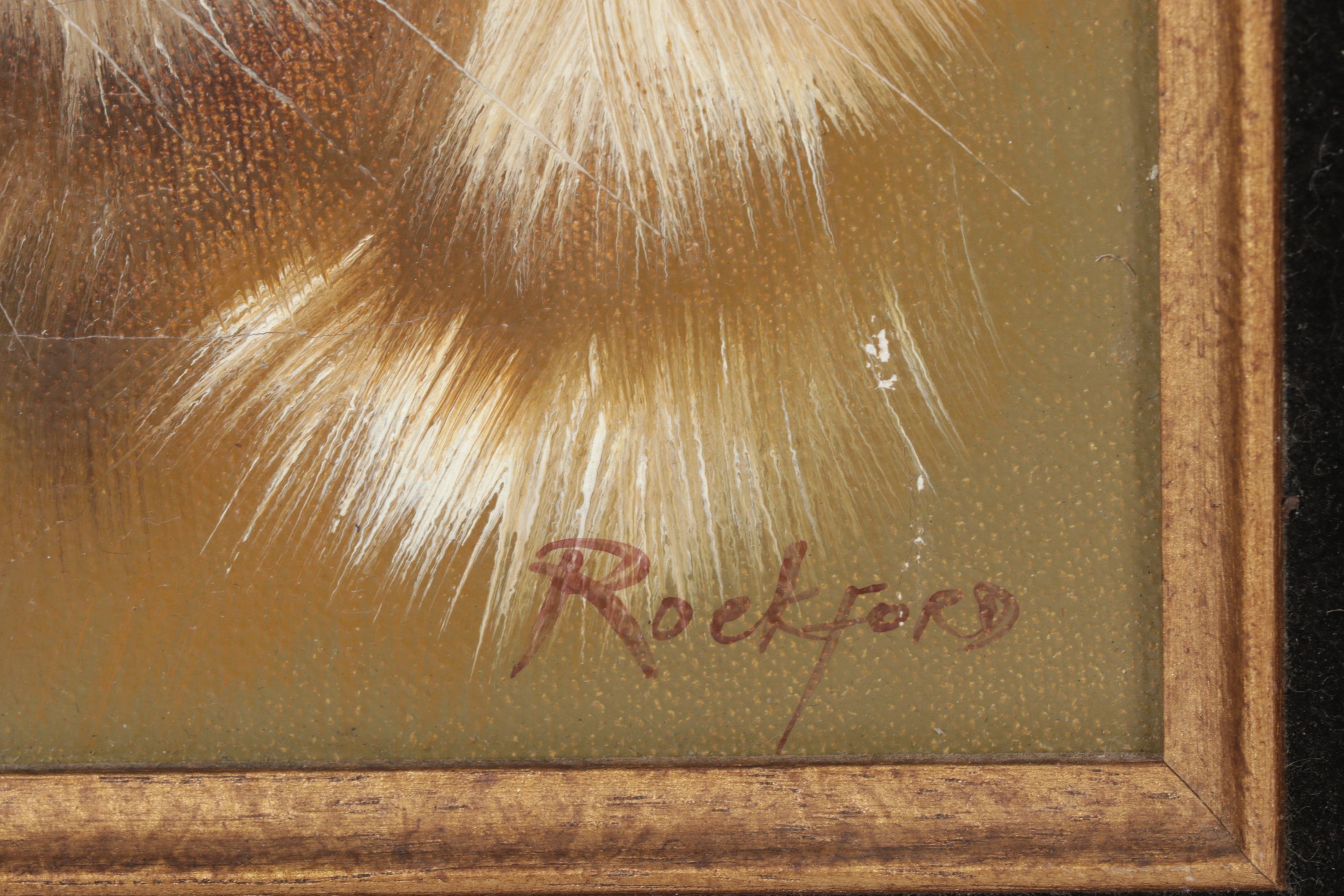 Rockford Profile Portrait Oil Painting of Mountain Lion, 1981