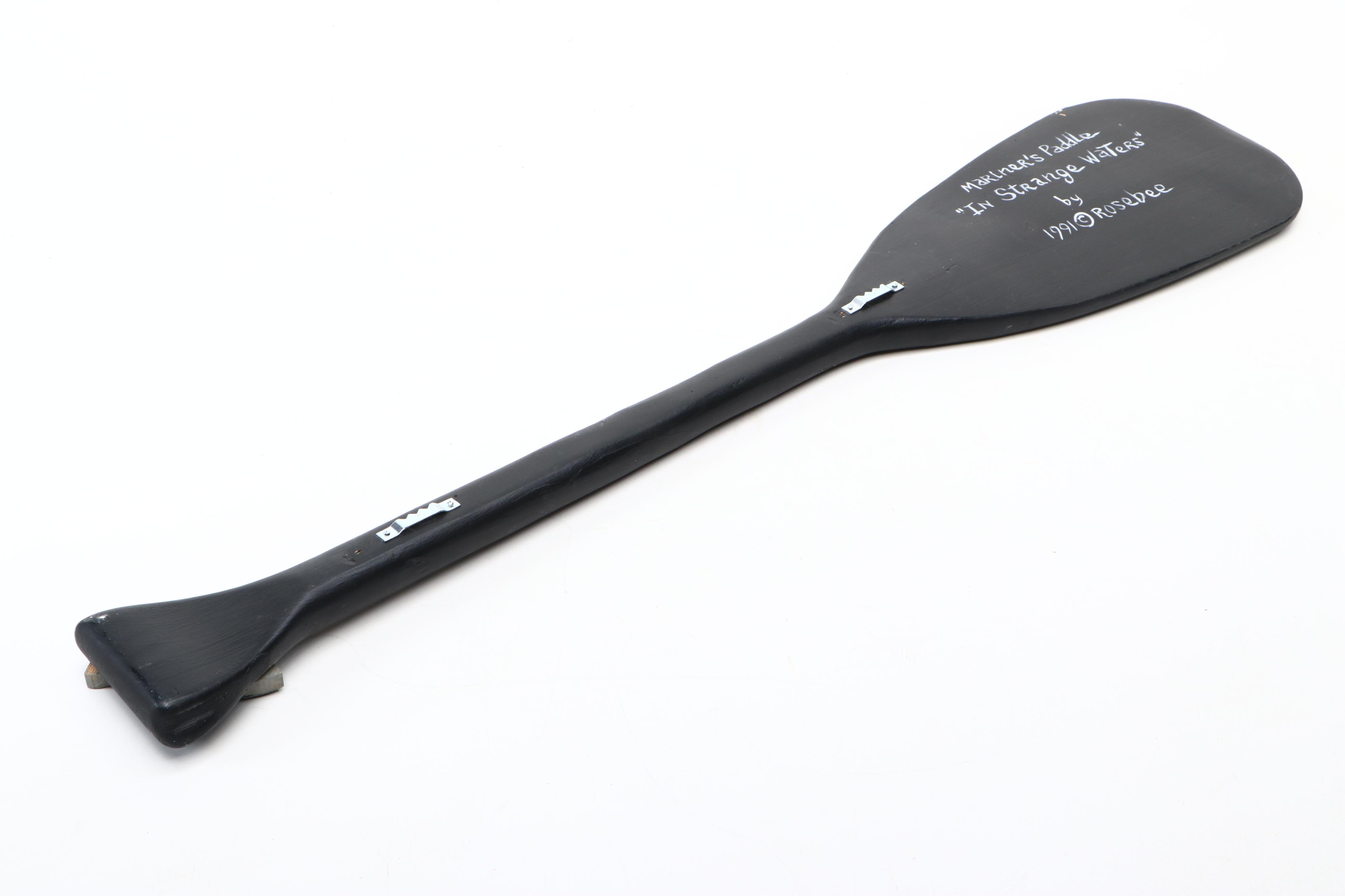 Nautical Folk Art Painted Carved Wood Paddle and Wall Plate