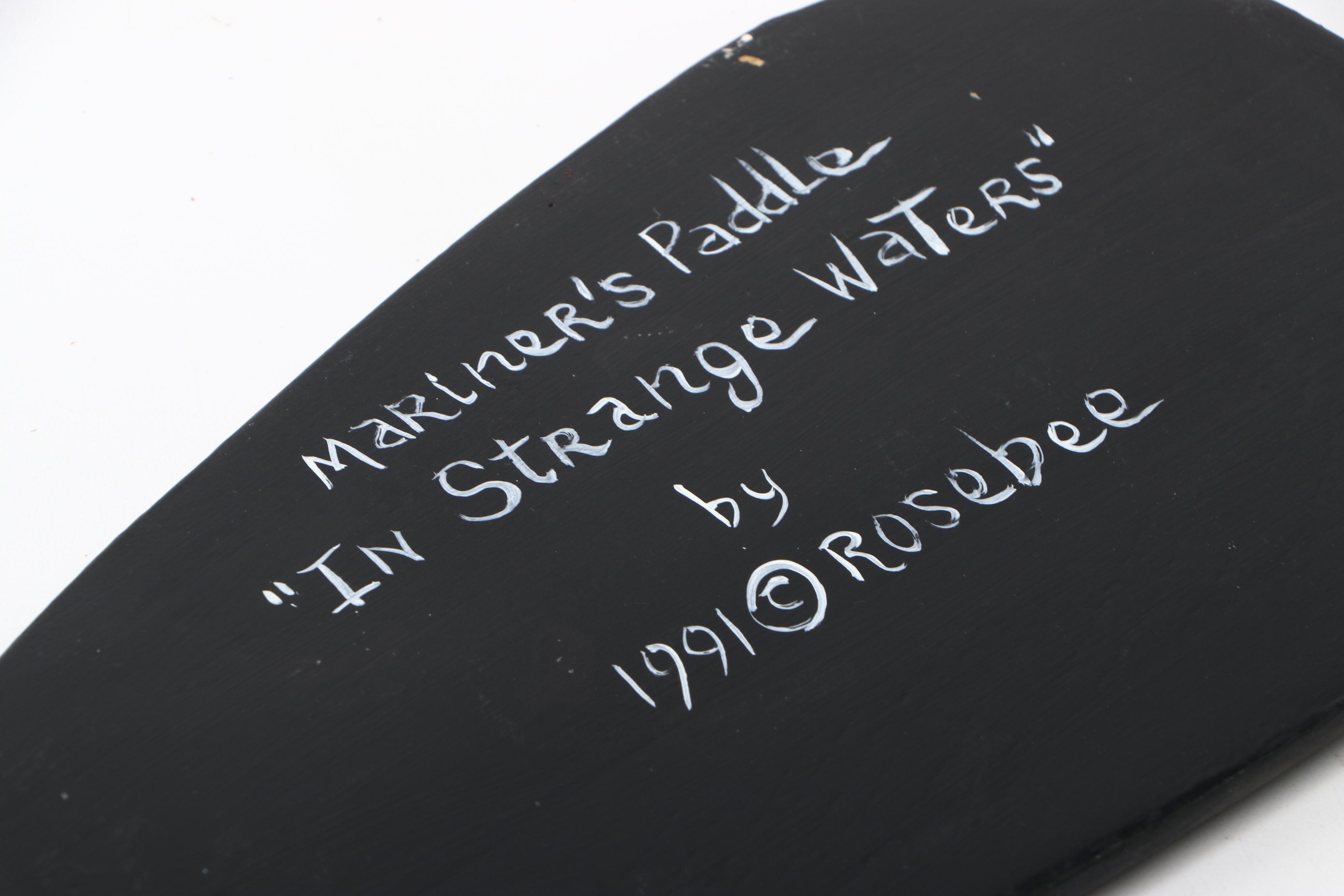 Nautical Folk Art Painted Carved Wood Paddle and Wall Plate