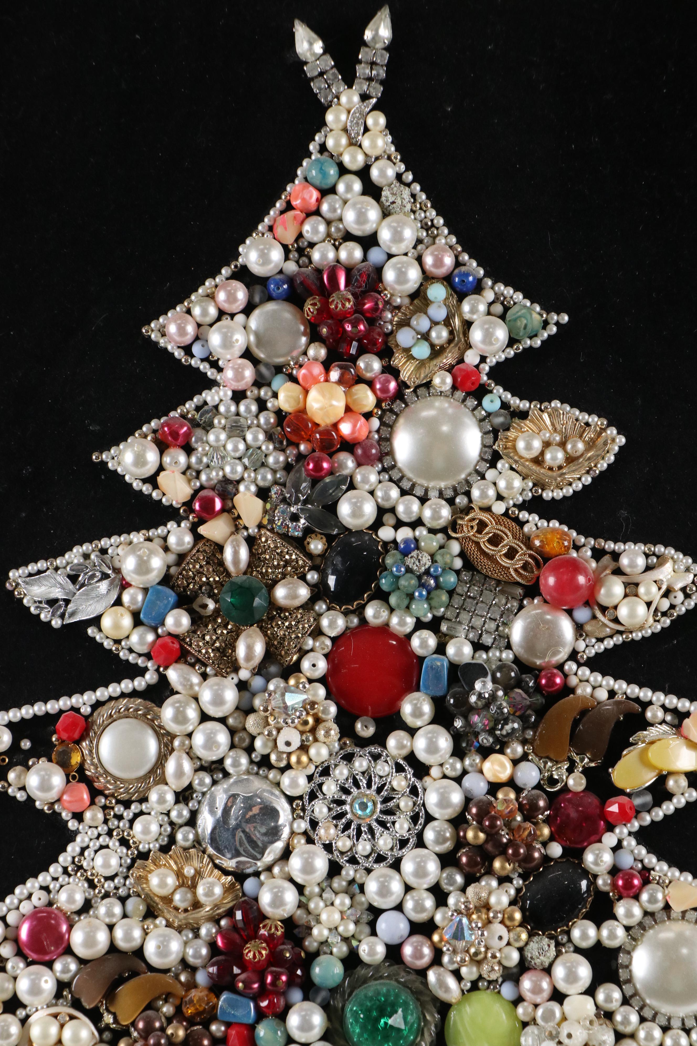 Jewelry Art Christmas Tree Collage, 21st Century