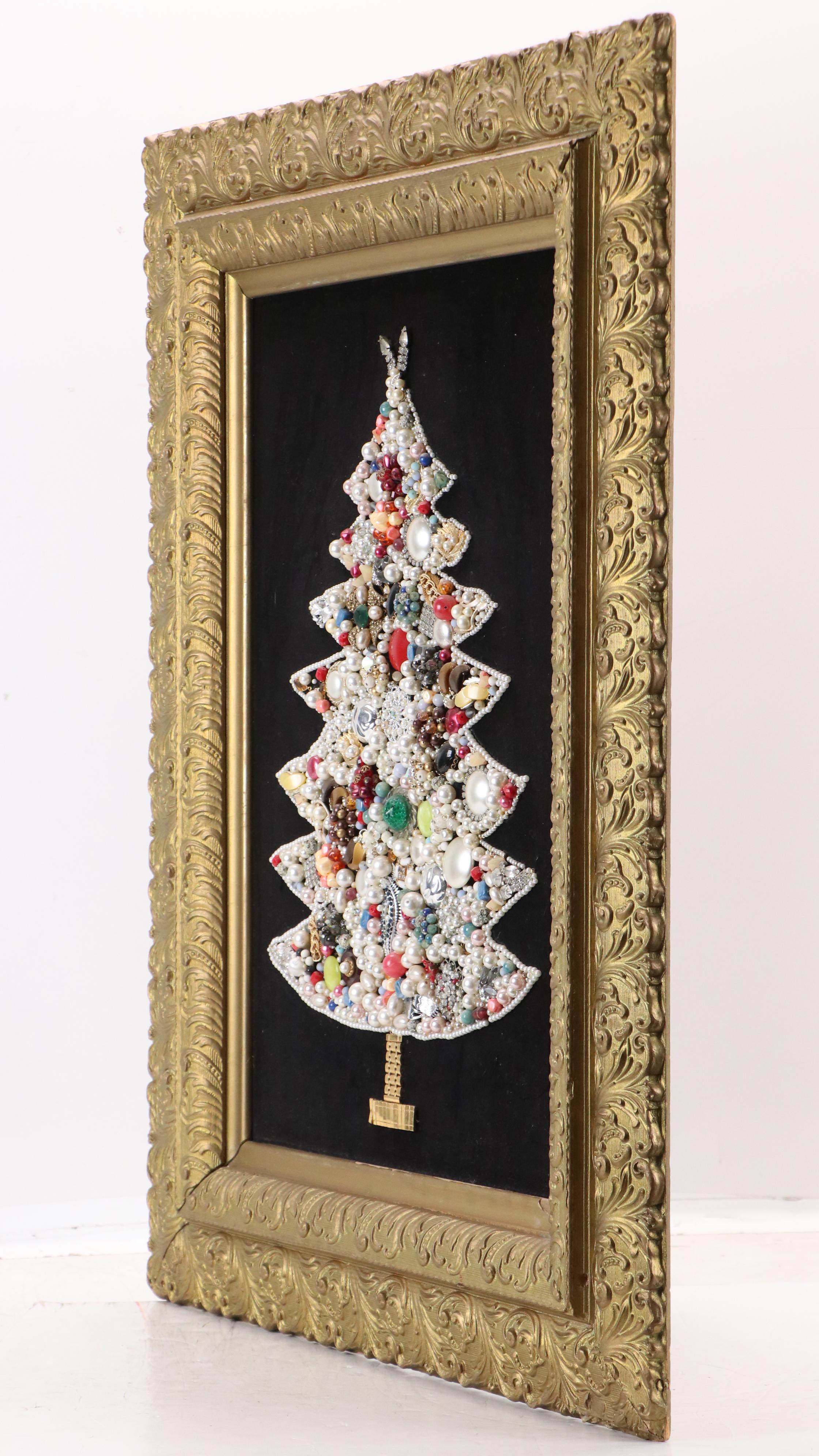 Jewelry Art Christmas Tree Collage, 21st Century