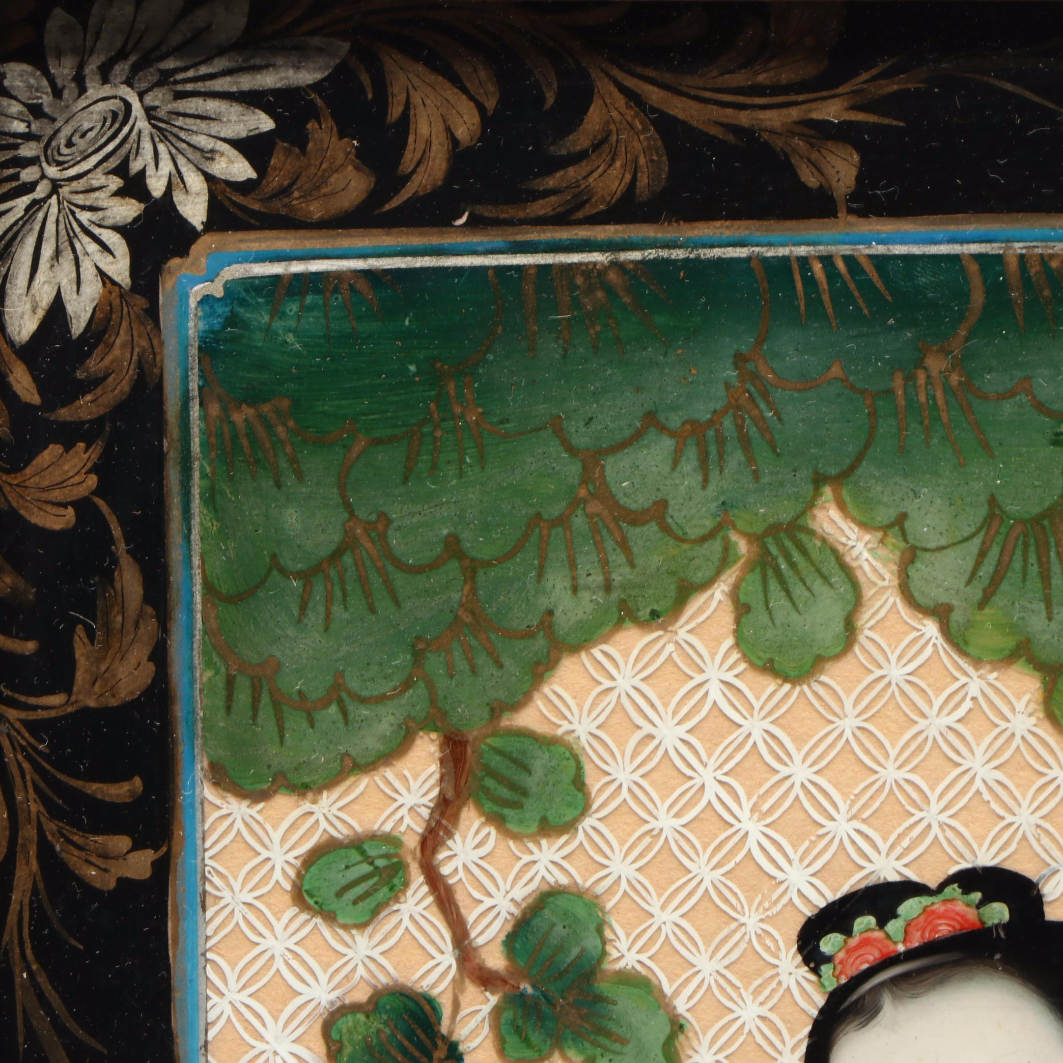 Antique Chinese Reverse Painting on Glass