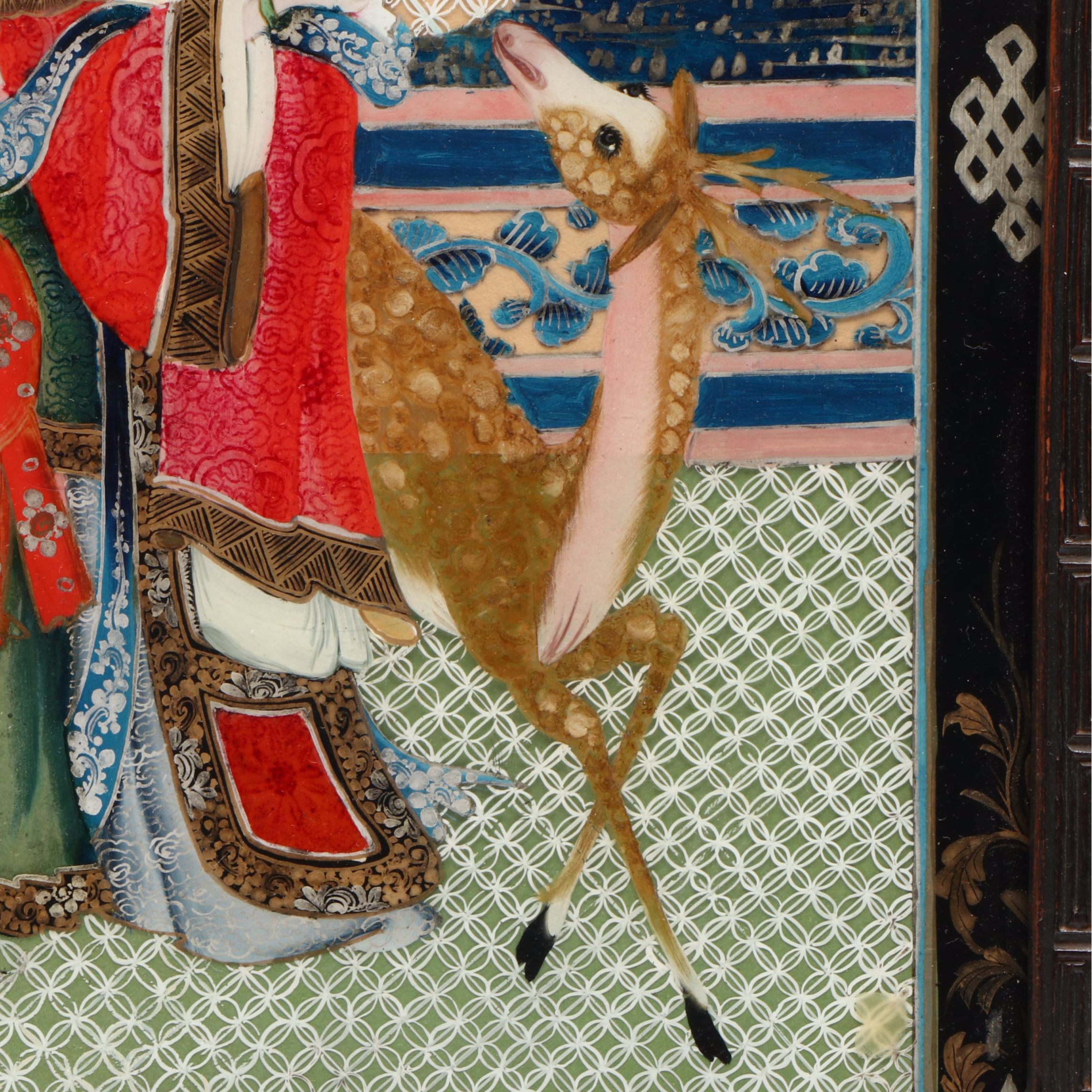 Antique Chinese Reverse Painting on Glass