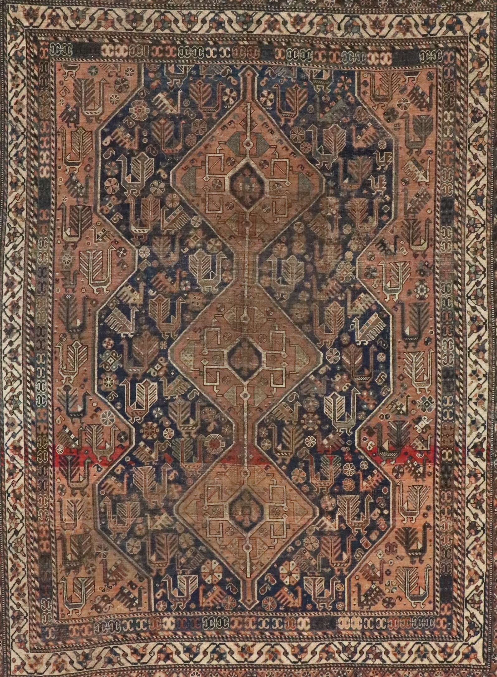 7'9 x 10'4 Hand-Knotted Persian Shiraz Area Rug
