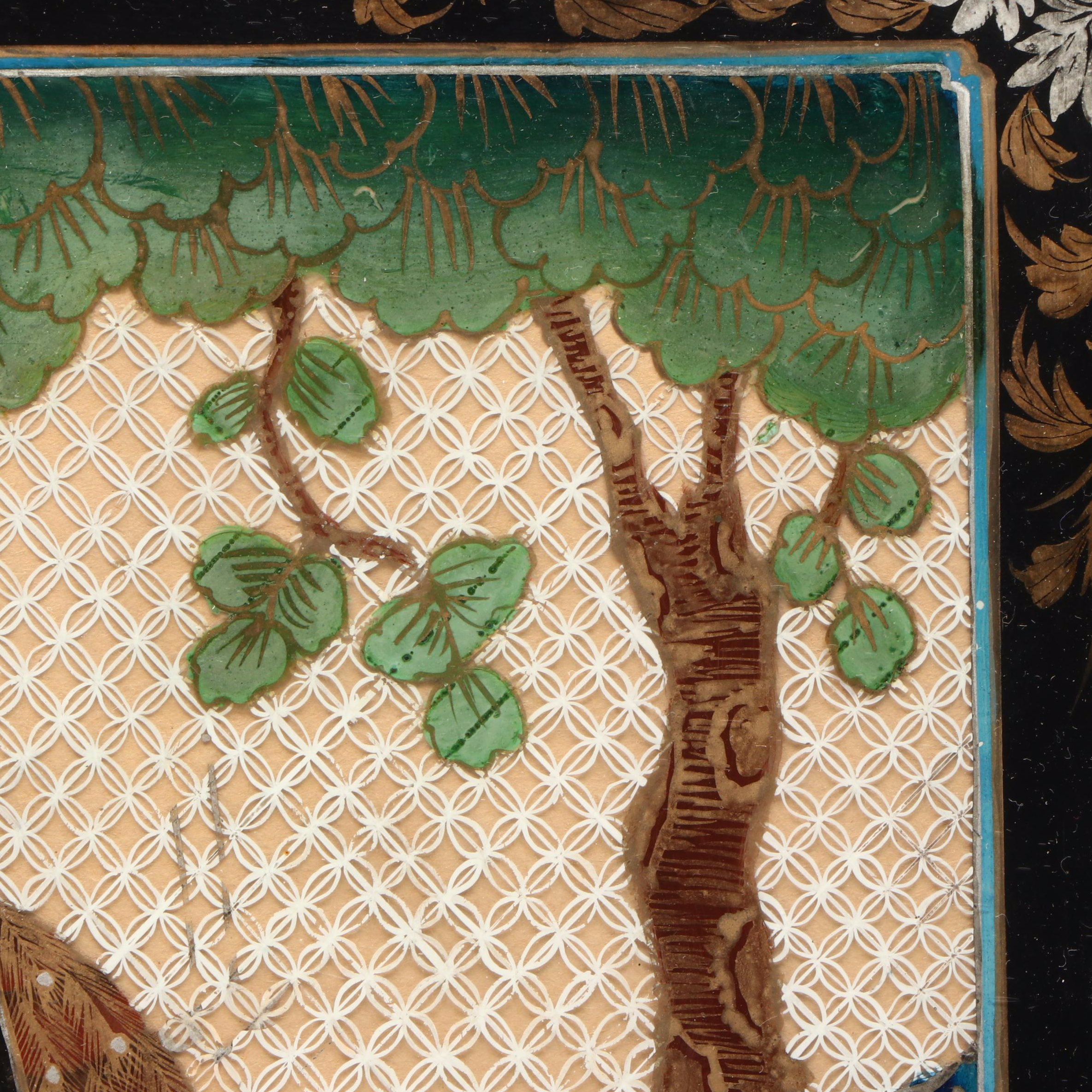 Antique Chinese Reverse Painting on Glass