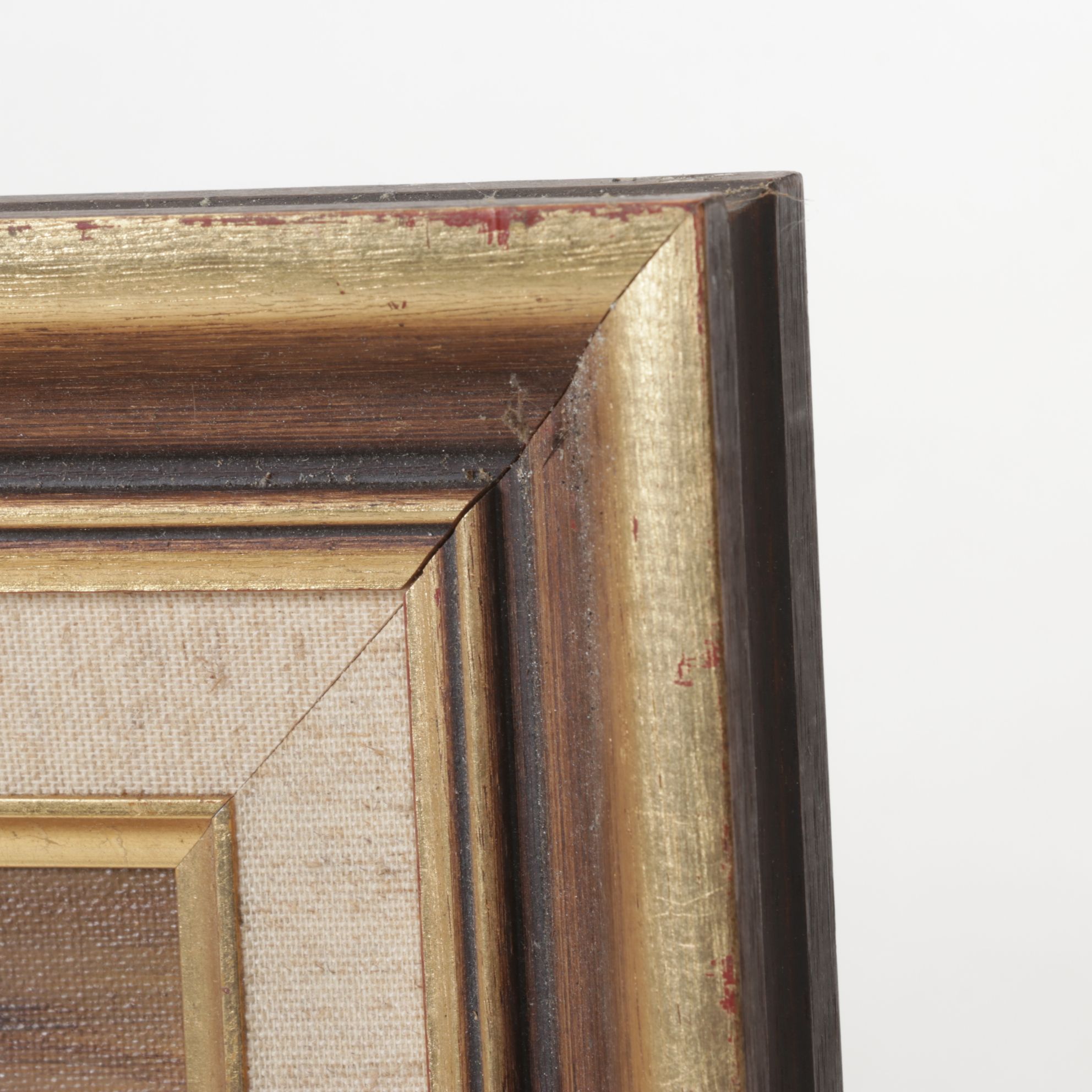 J. Jones Impressionist Oil Painting of Barren Farmhouse Landscape, 1975