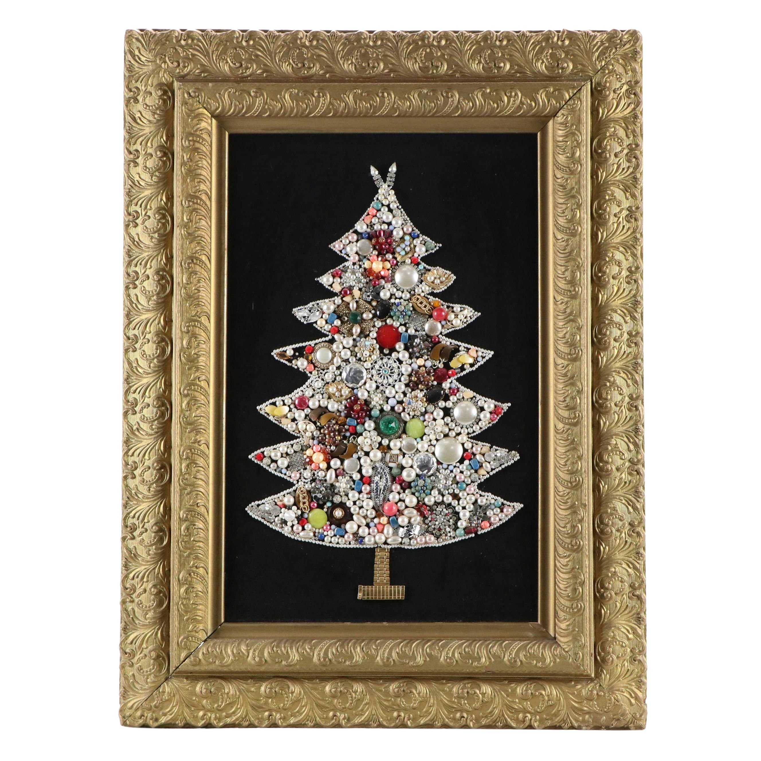 Jewelry Art Christmas Tree Collage, 21st Century