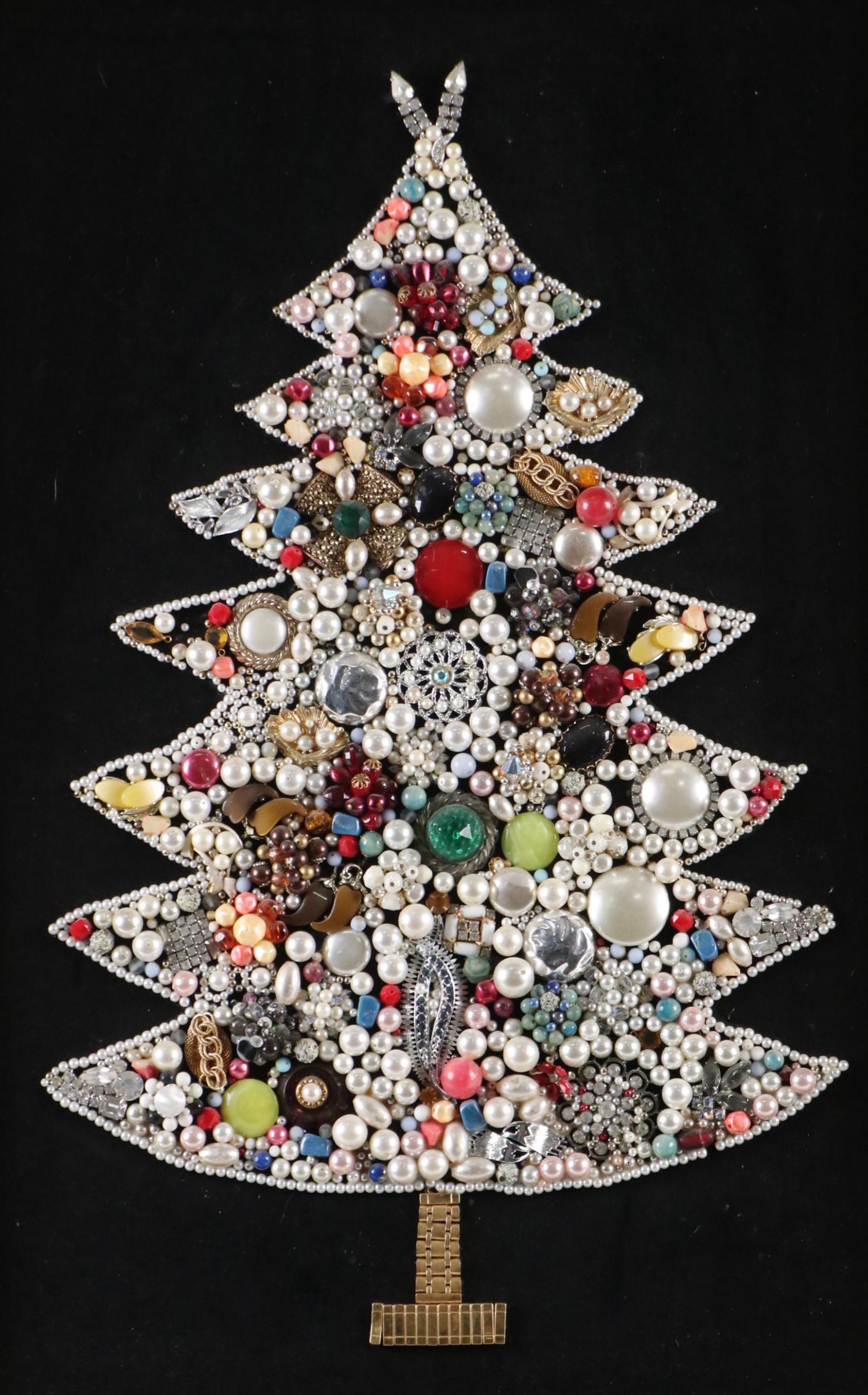 Jewelry Art Christmas Tree Collage, 21st Century