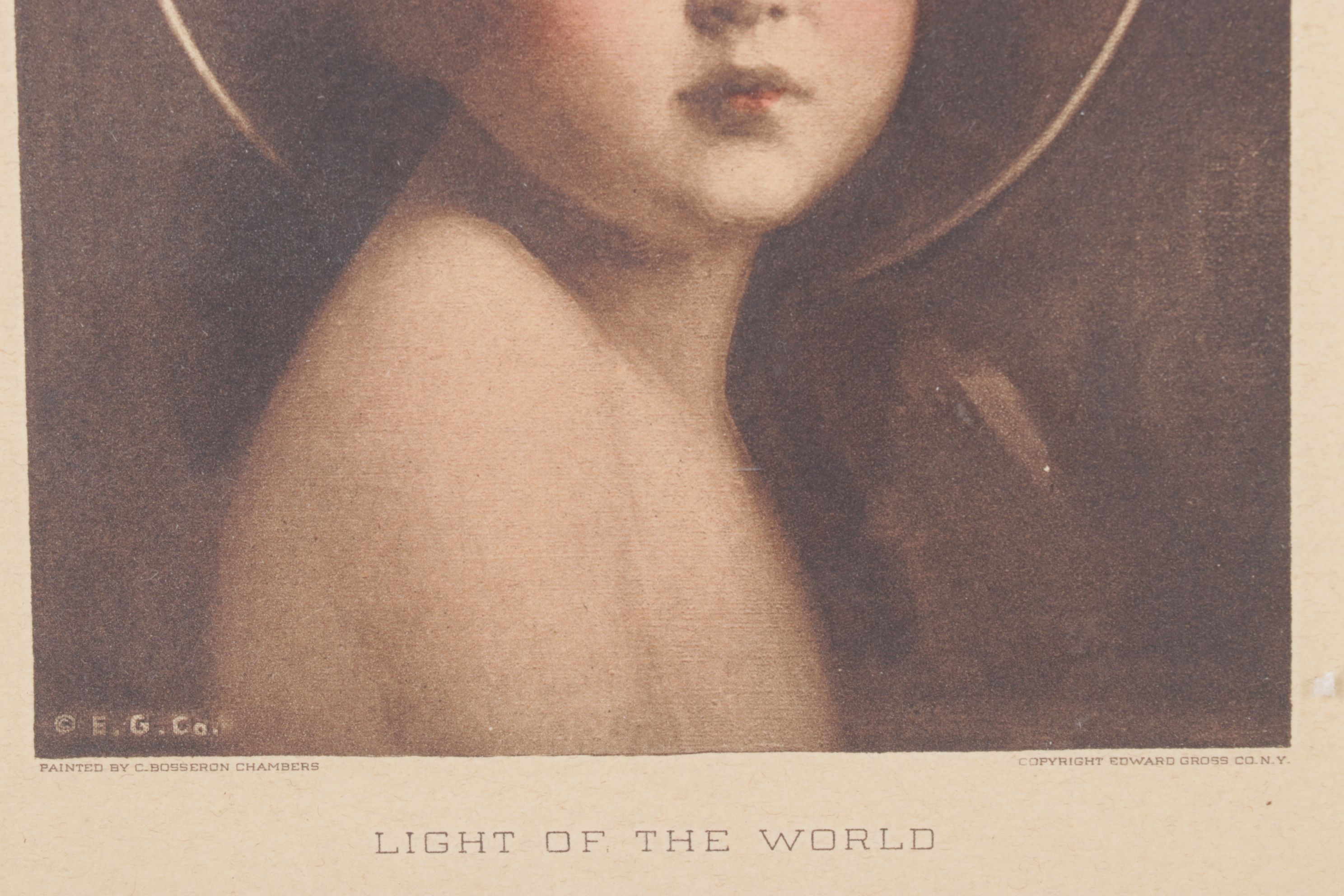 Color Photogravure After C. Bosseron Chambers "The Light of the World"