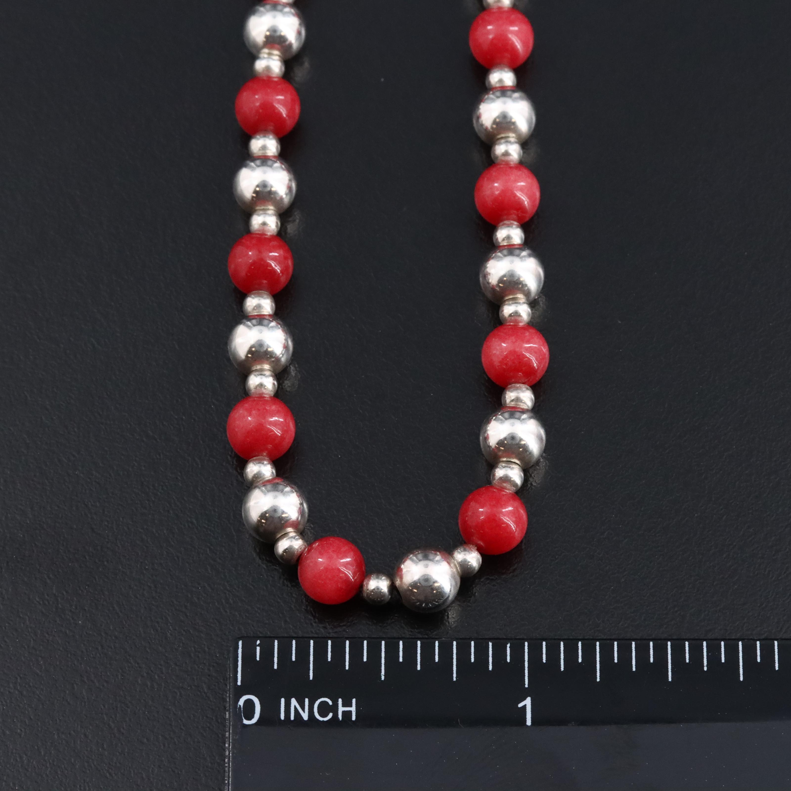 Sterling and Quartz Bead Necklace