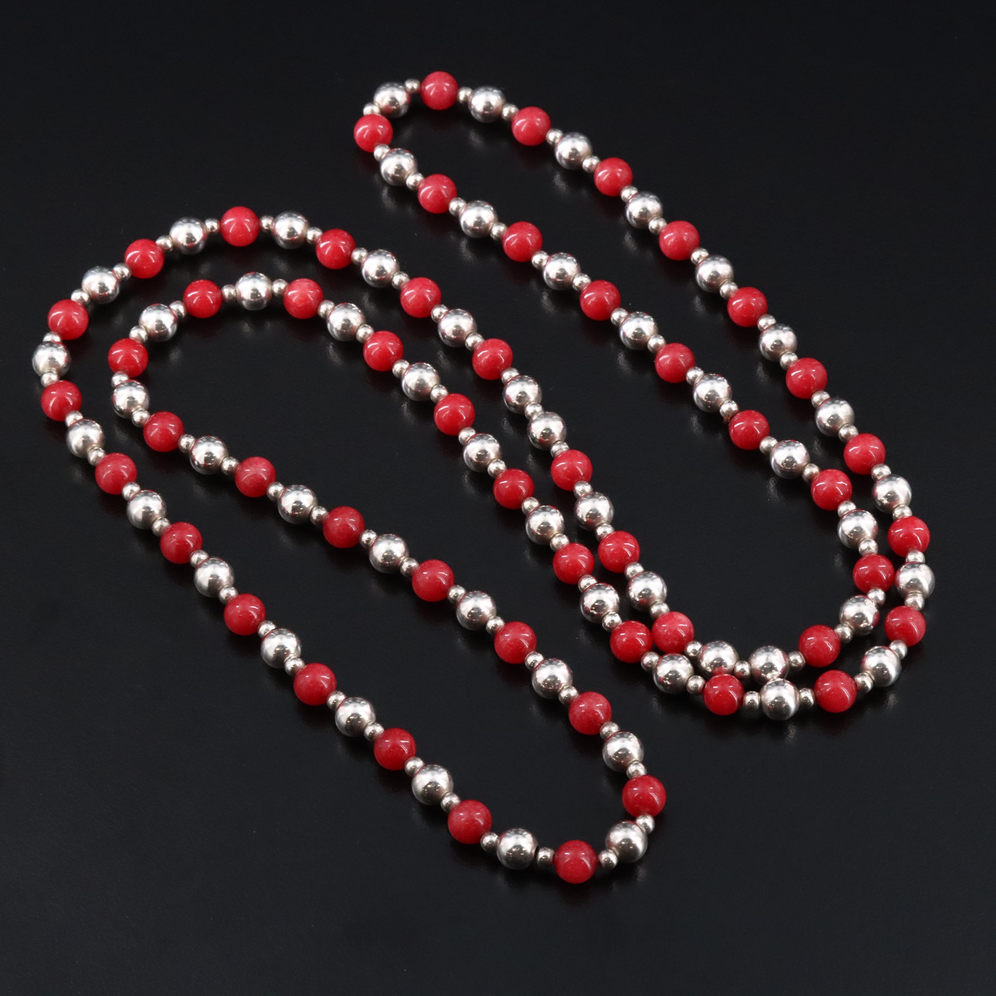 Sterling and Quartz Bead Necklace