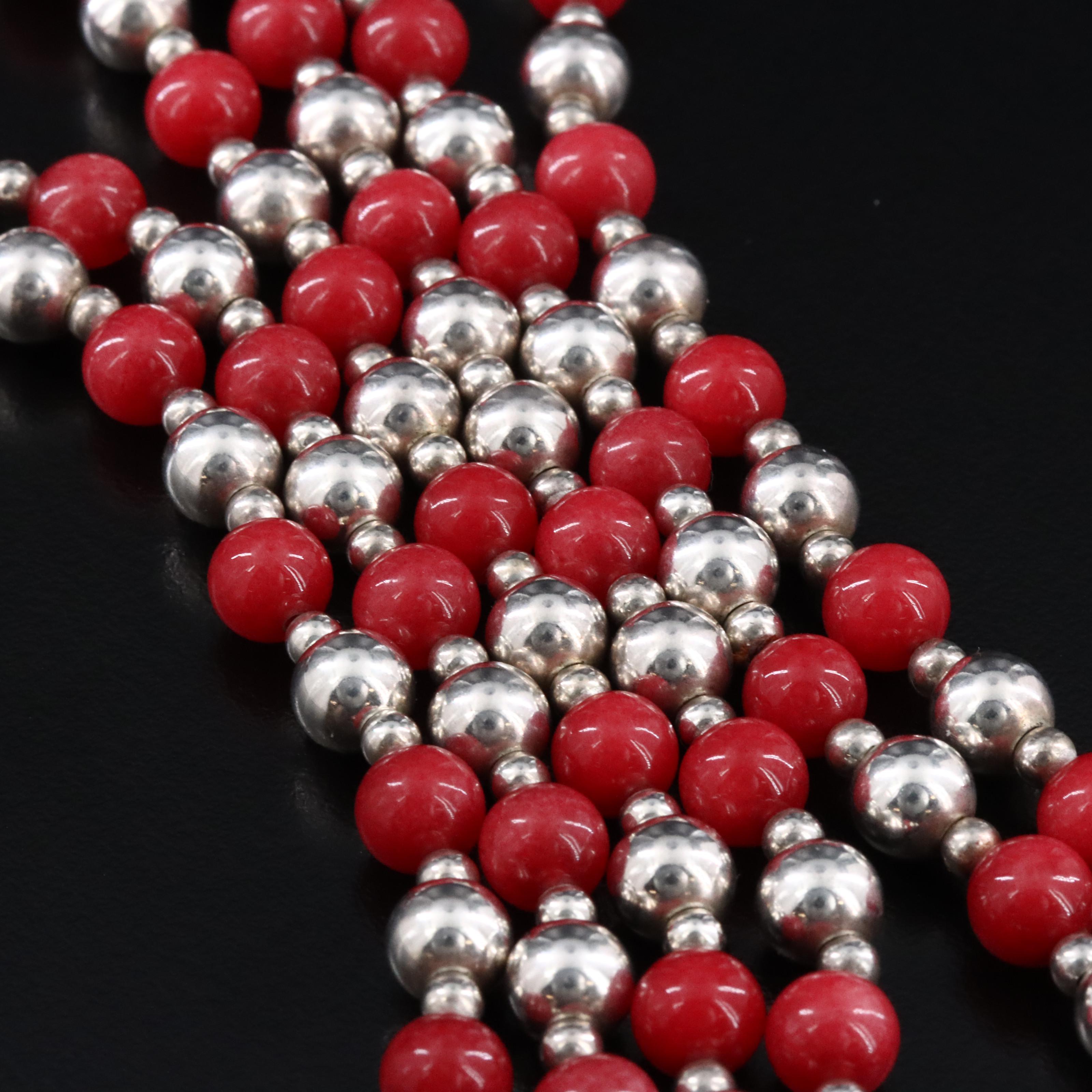 Sterling and Quartz Bead Necklace