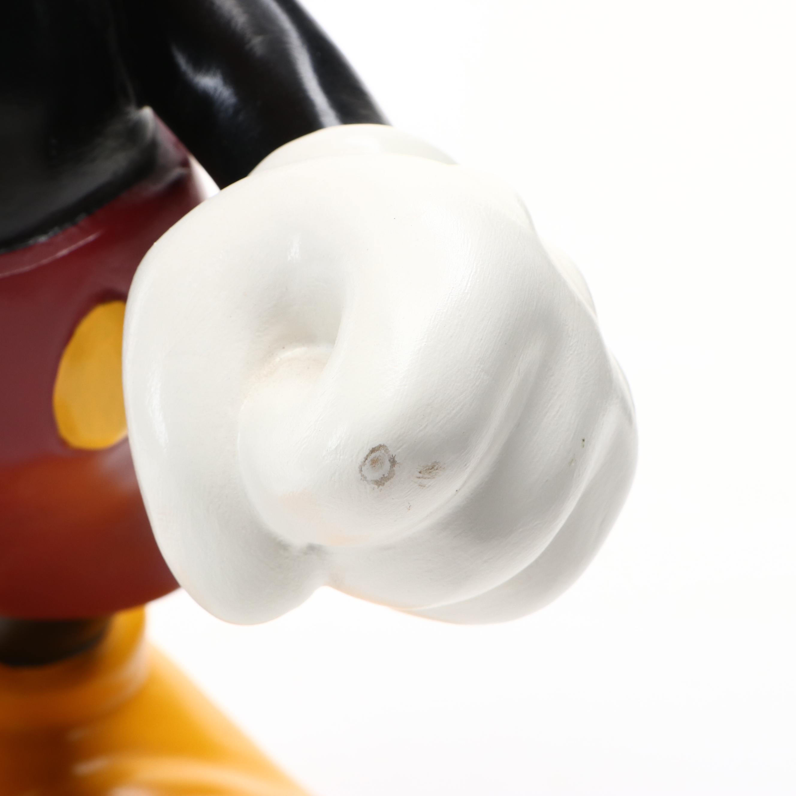 Folk Art Painted Carved Wood Mickey Mouse