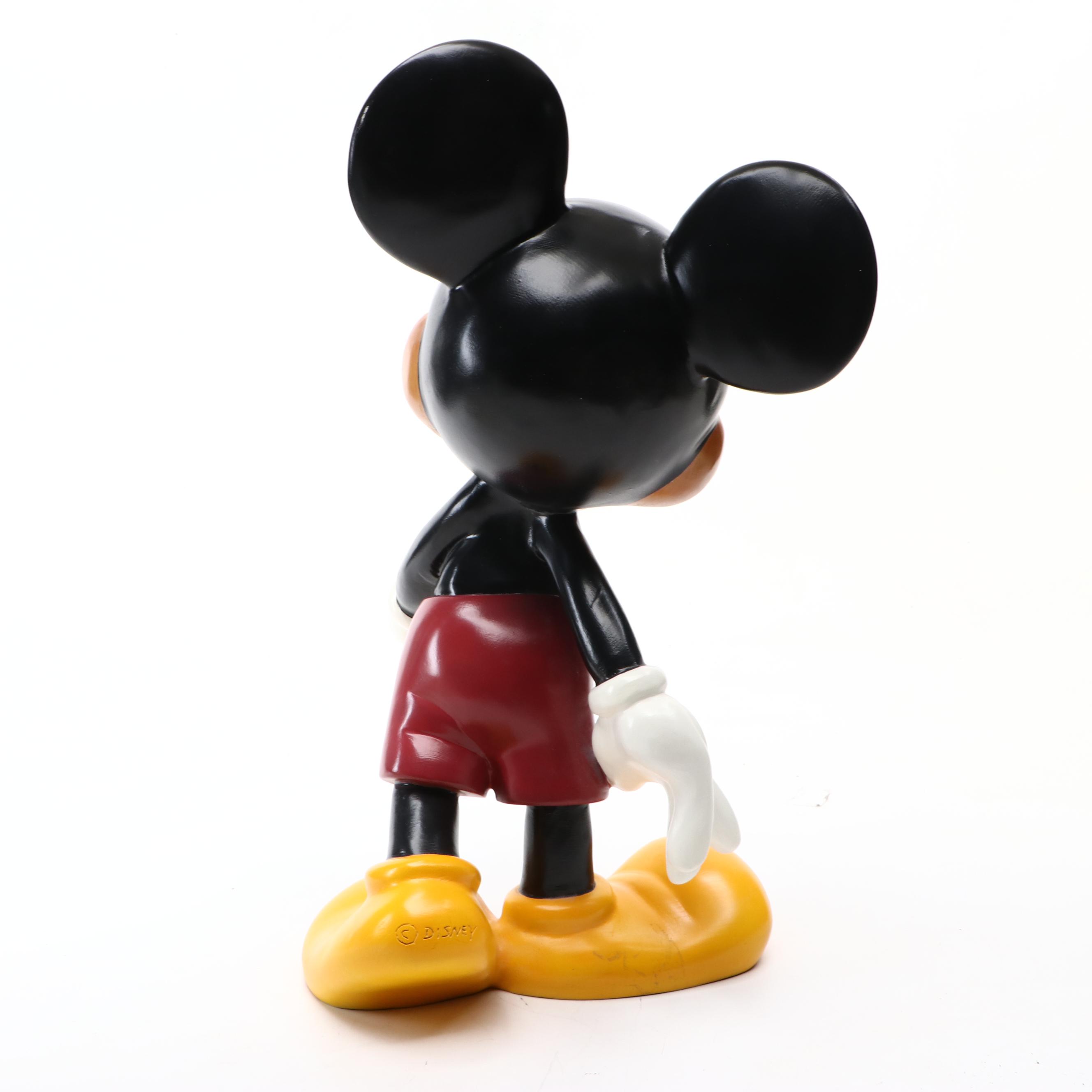 Folk Art Painted Carved Wood Mickey Mouse