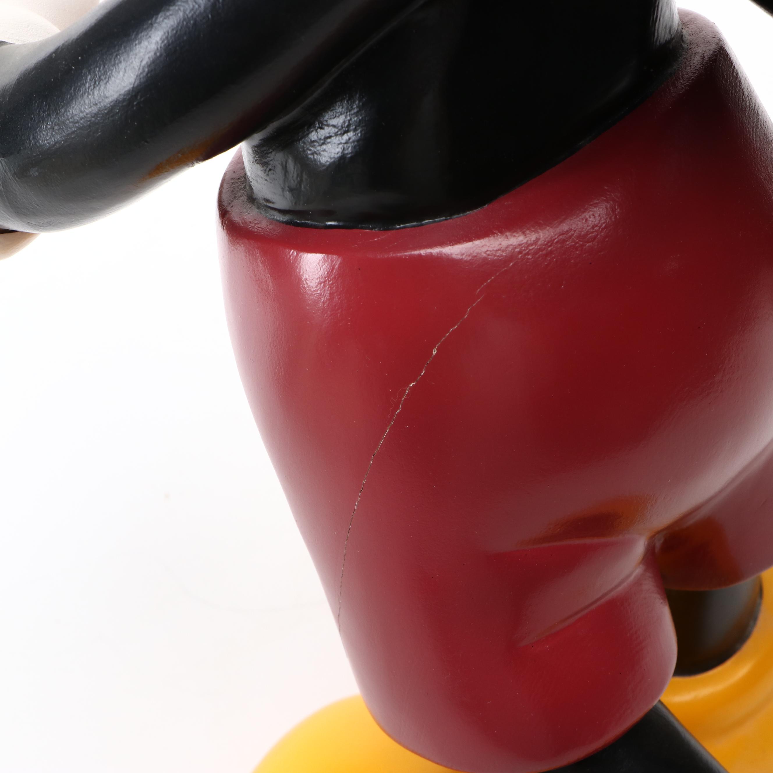 Folk Art Painted Carved Wood Mickey Mouse