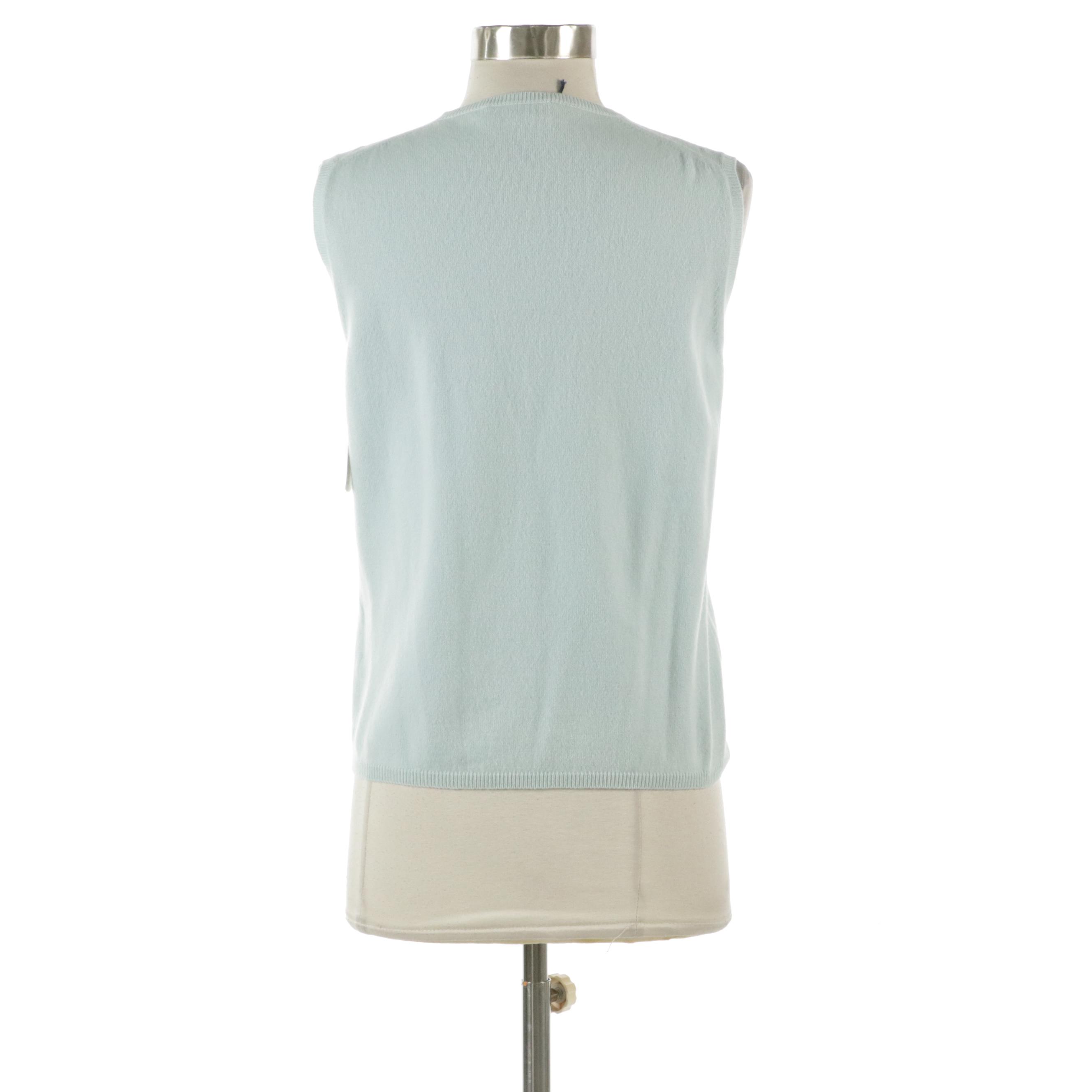 Prada Cashmere Crew Neck Sleeveless Sweater with Tag