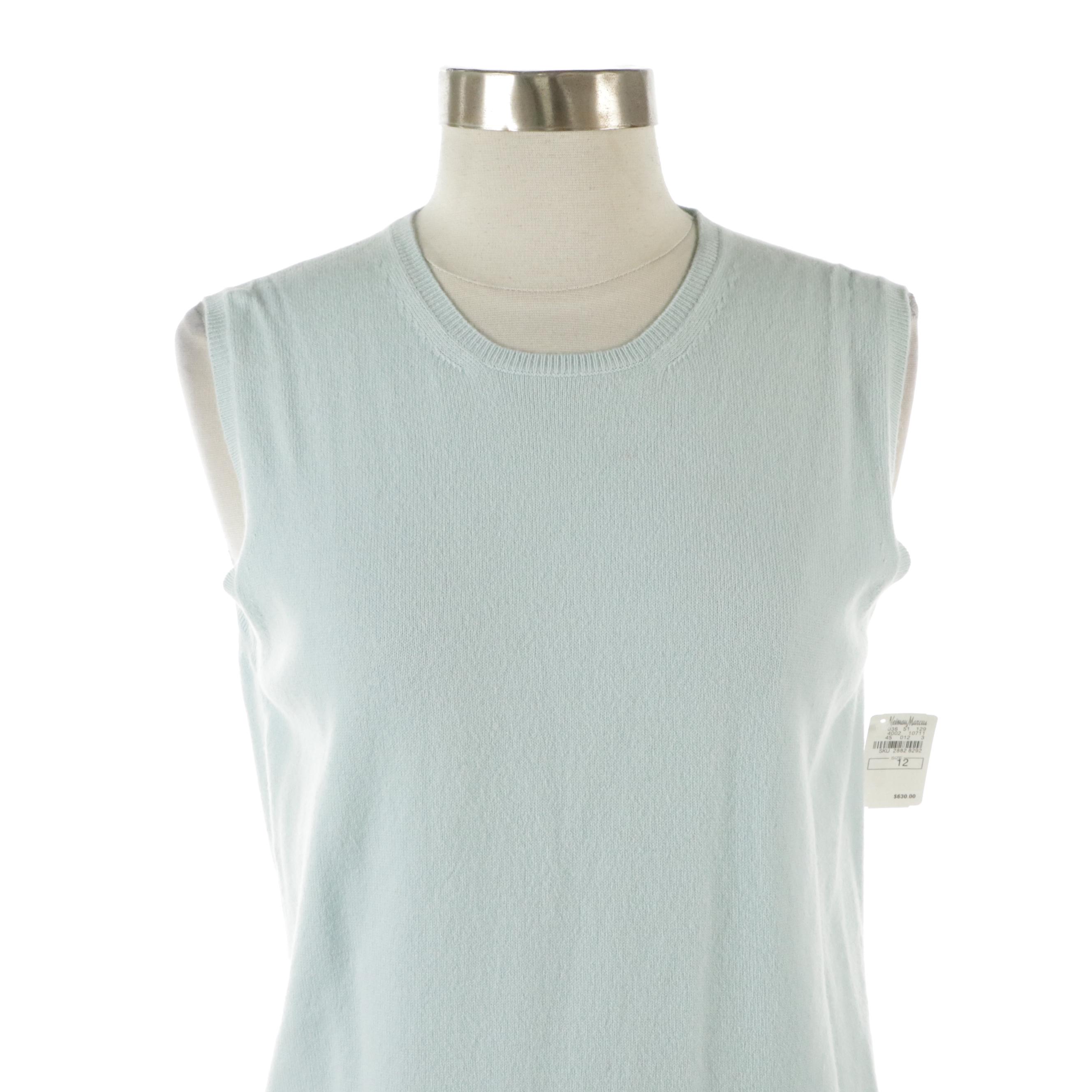 Prada Cashmere Crew Neck Sleeveless Sweater with Tag