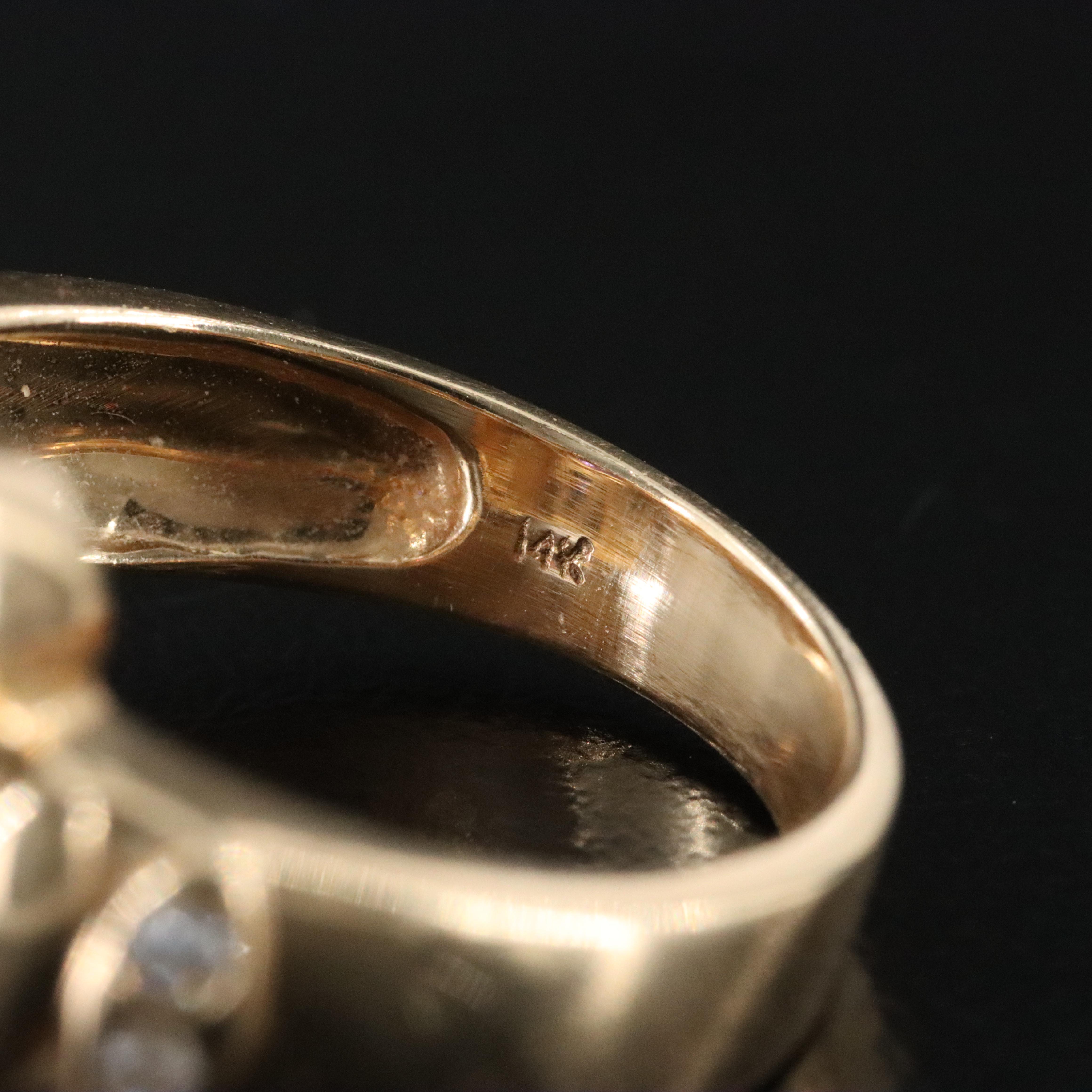 14K Amethyst, Opal, Black Onyx and Diamond Ring