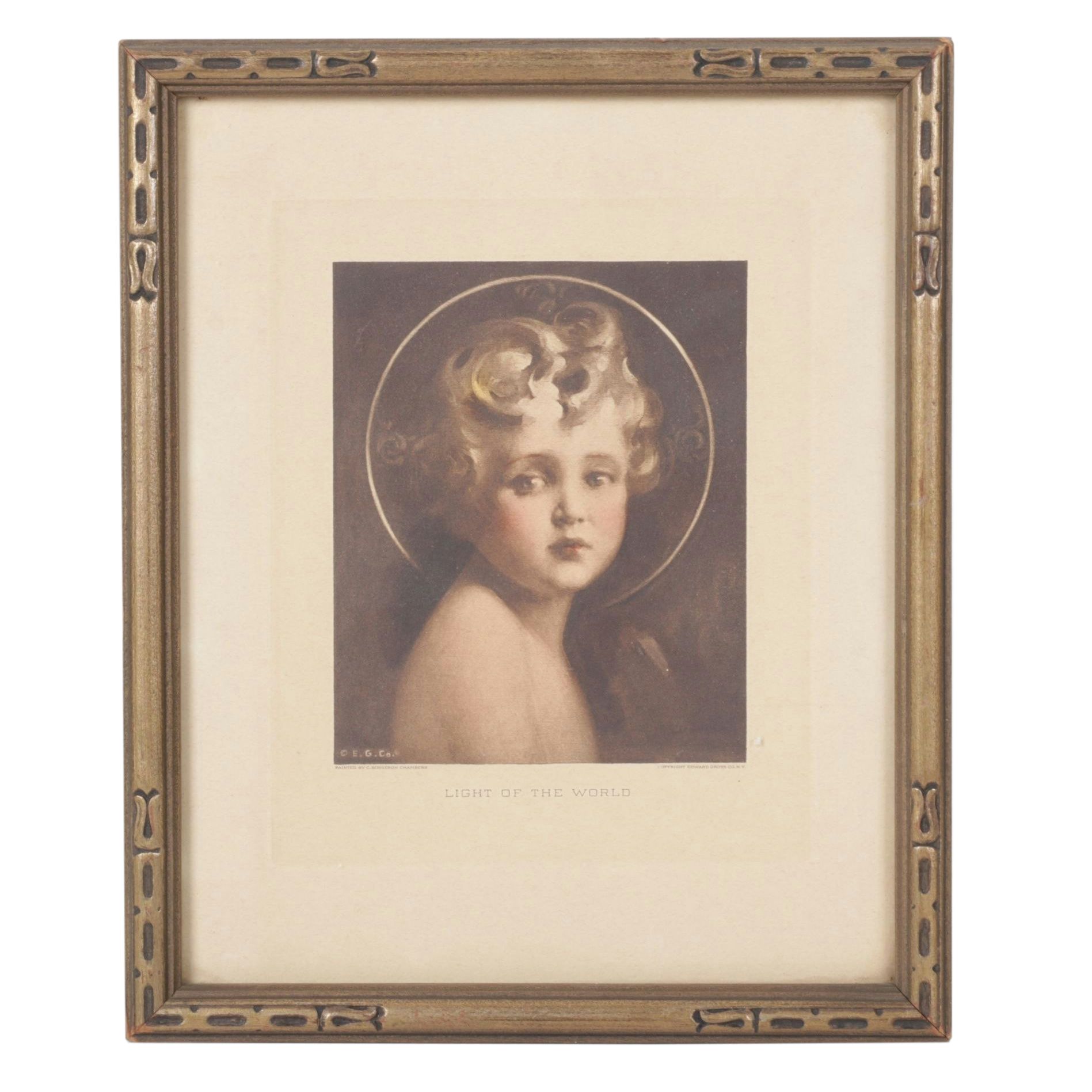 Color Photogravure After C. Bosseron Chambers "The Light of the World"