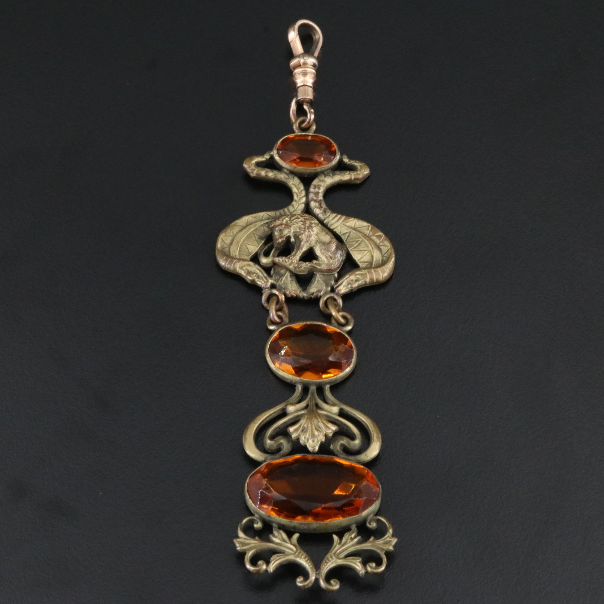 Renaissance Revival Lion and Snakes Watch Fob