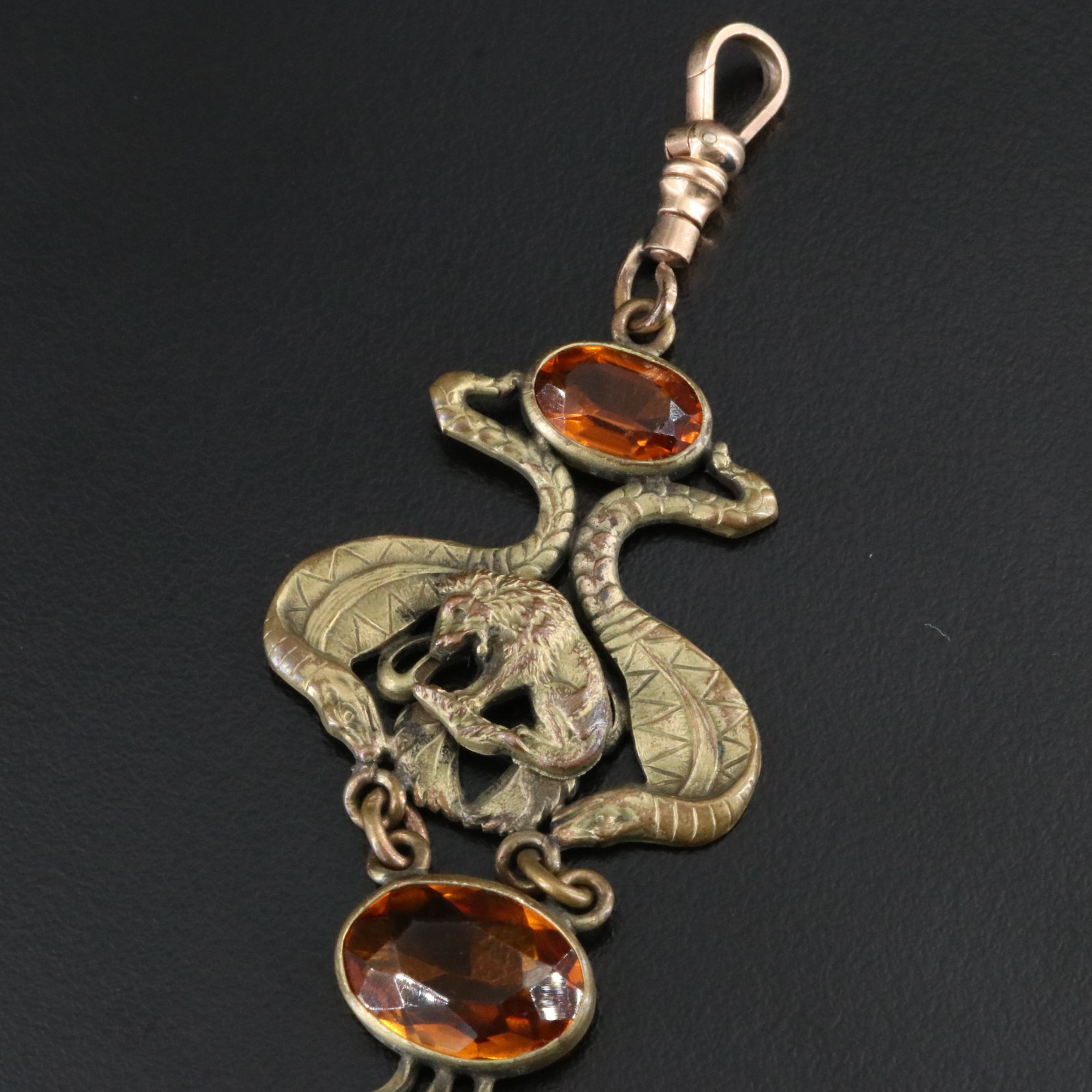 Renaissance Revival Lion and Snakes Watch Fob