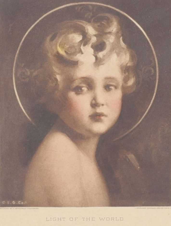 Color Photogravure After C. Bosseron Chambers "The Light of the World"