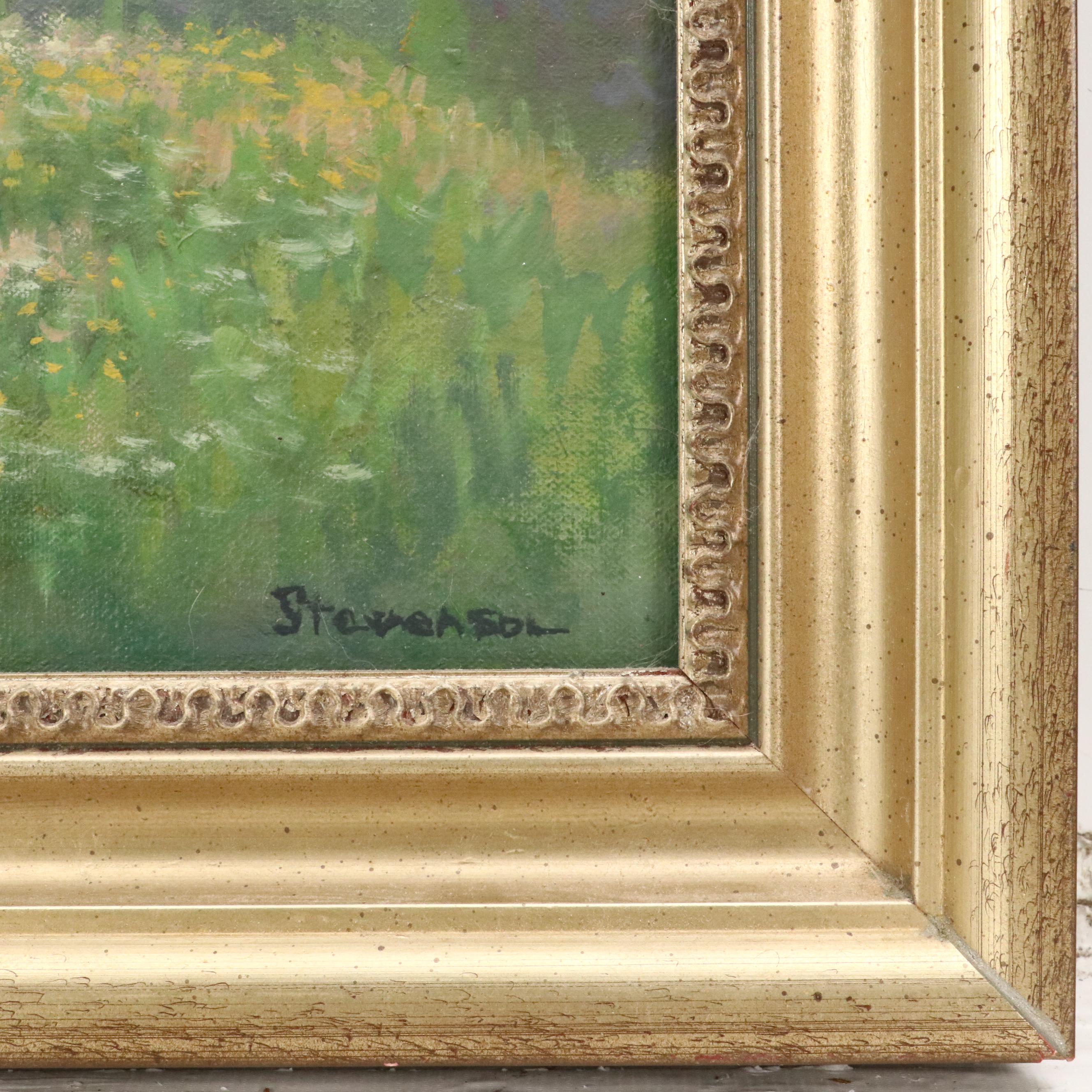 Impressionistic Style Provençal Landscape Oil Painting