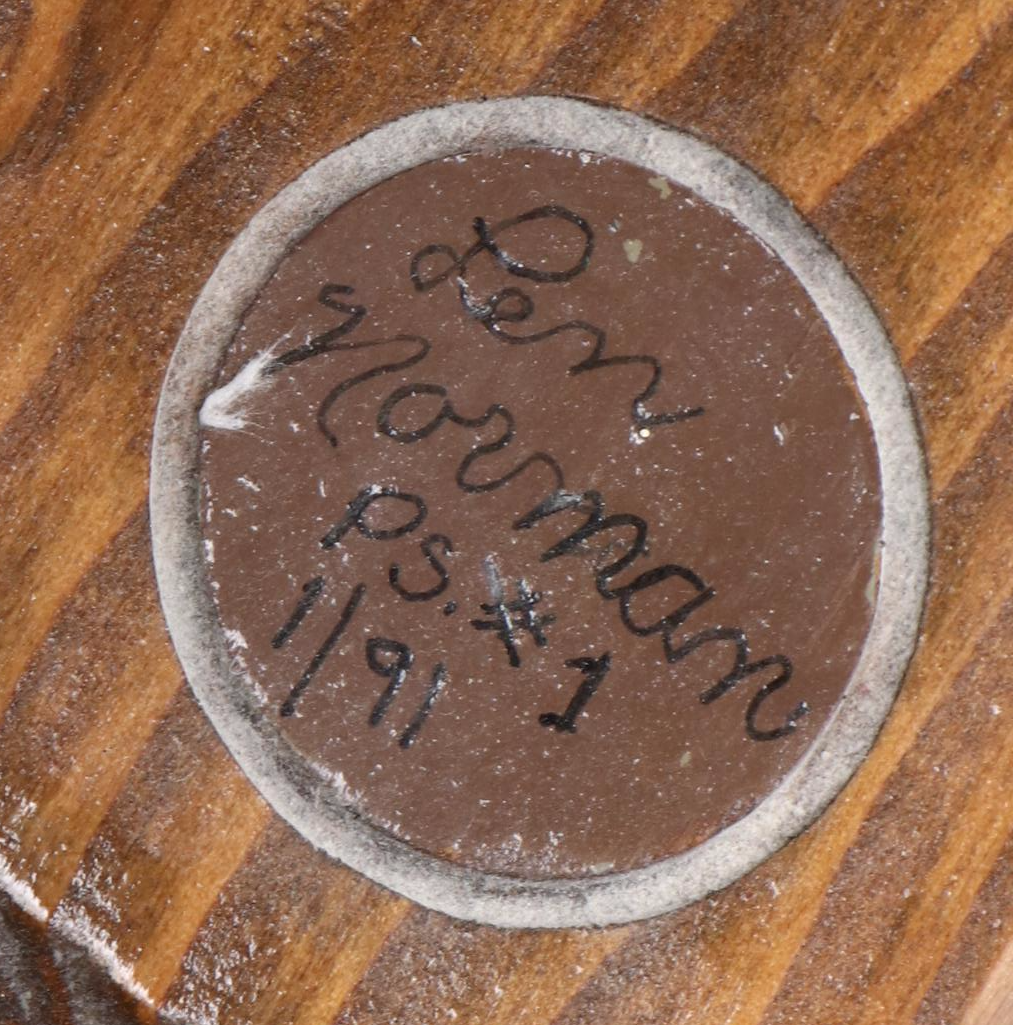 Len Norman Folk Art Carved Wood American Gothic Whirligig