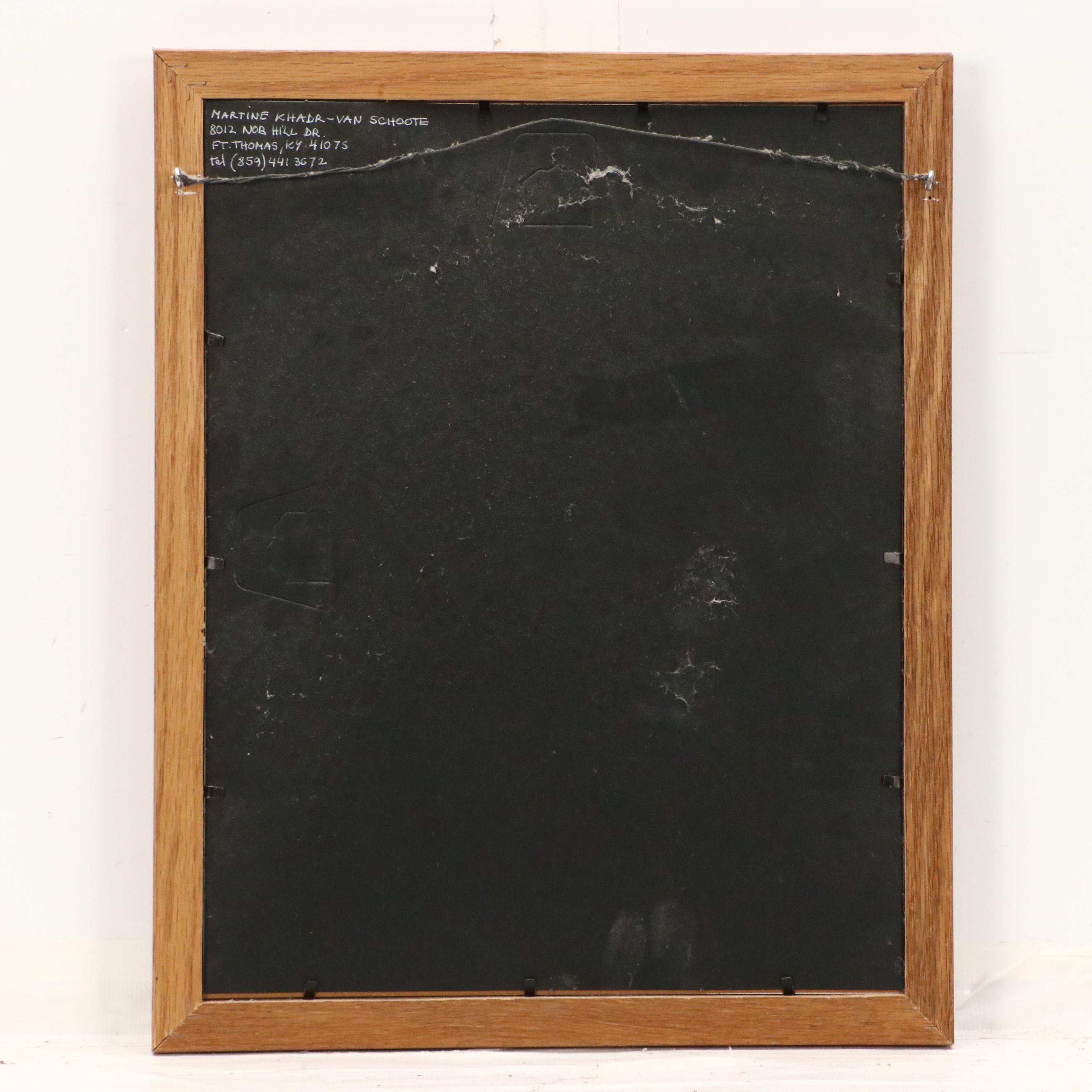 Marine Khadr-Van Schoote Ohio River Landscape Chalk Pastel Drawing, 2000